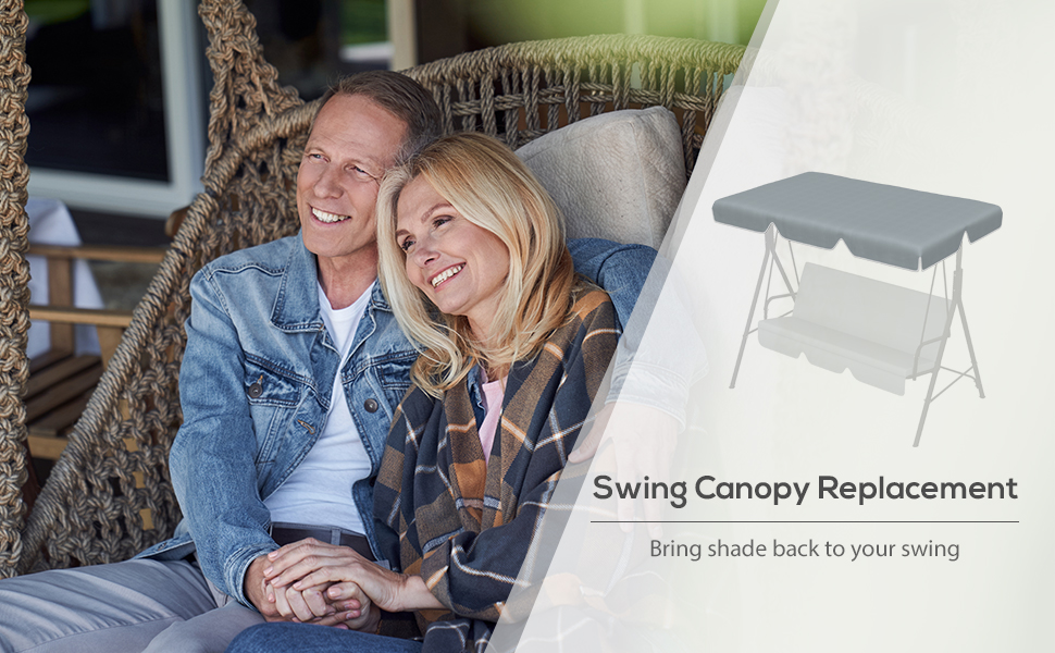 Outsunny Garden Swing Canopy Replacement 2 Seater with Tubular