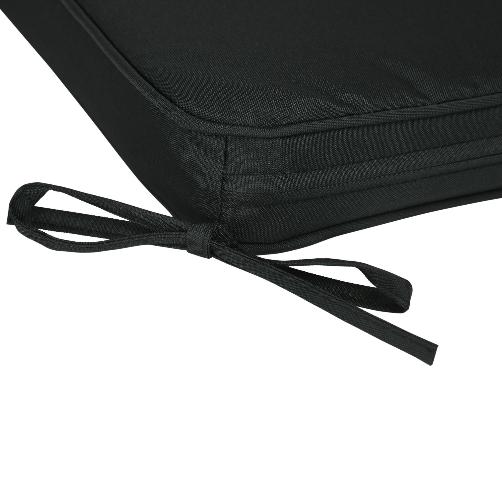 Outsunny Garden Chair Cushions, Set of 6, Dining Seat Pads with Straps, Removable for Indoor/Outdoor Use, Black