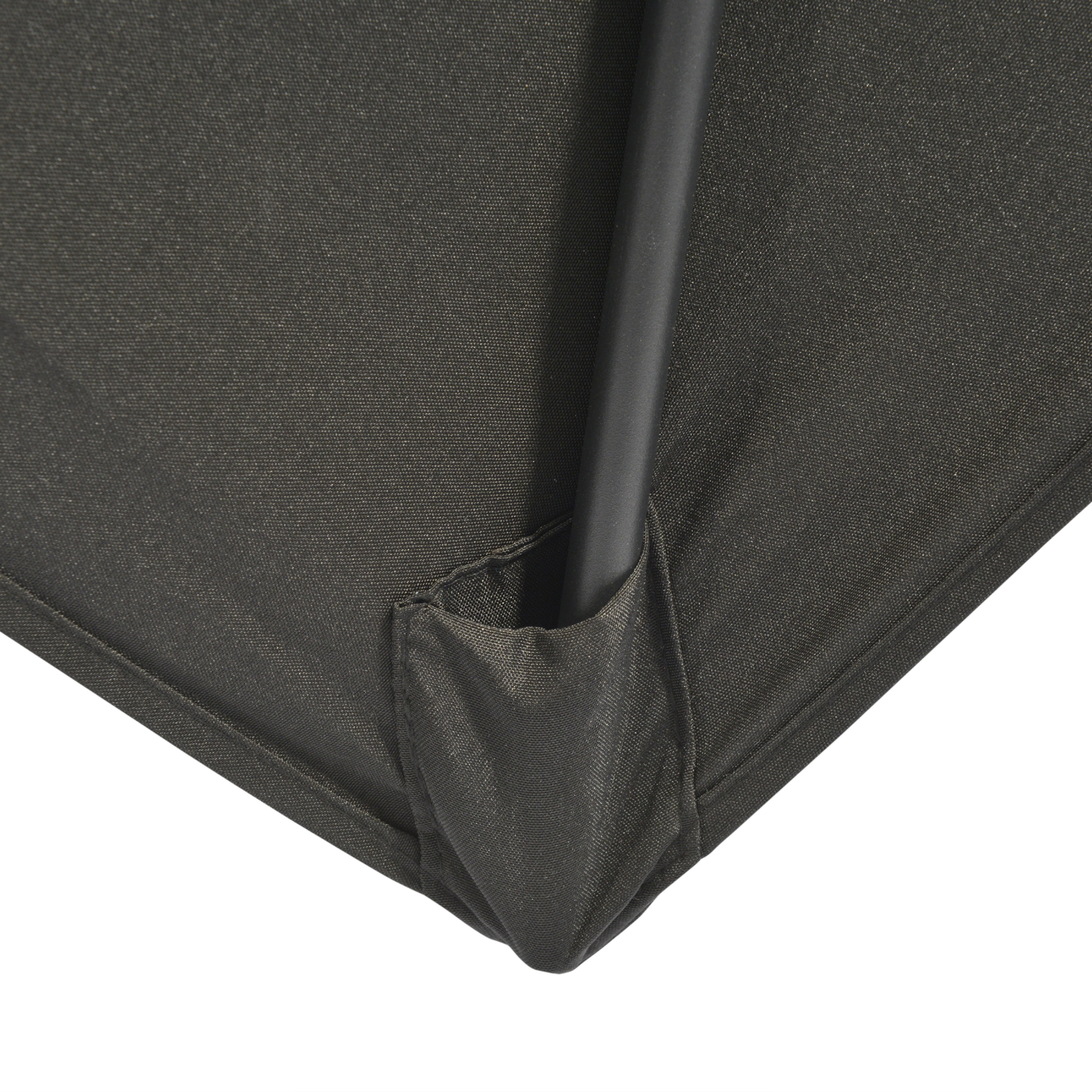 Outsunny Rectangular Garden Parasol 2x3m, Patio Market Umbrella with Crank and Push Button Tilt, Aluminium Pole, Black