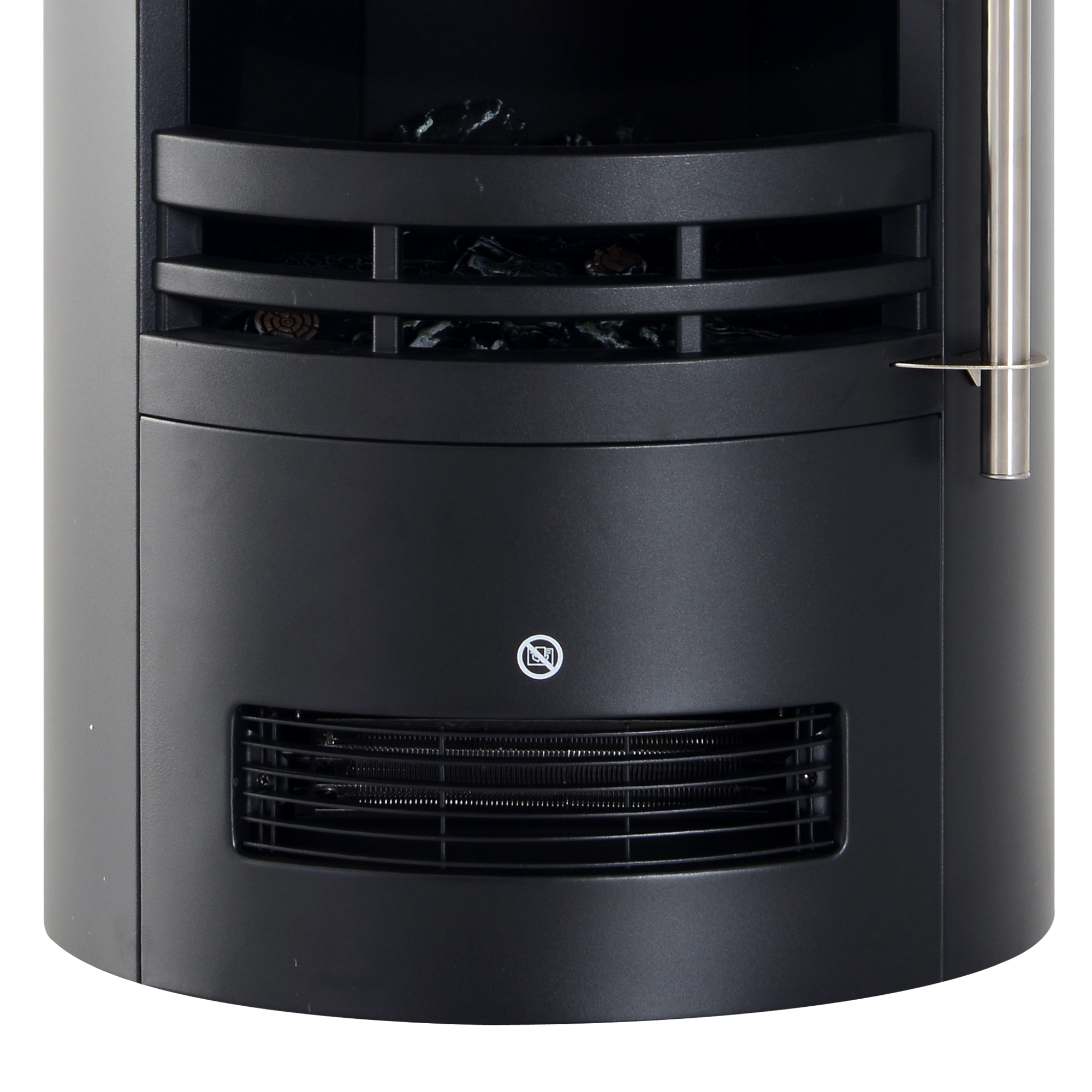 HOMCOM 1000/2000W Freestanding Electric Fireplace, Indoor Heater Fire Stove with Log Burner Effect Flame, Thermostat Control