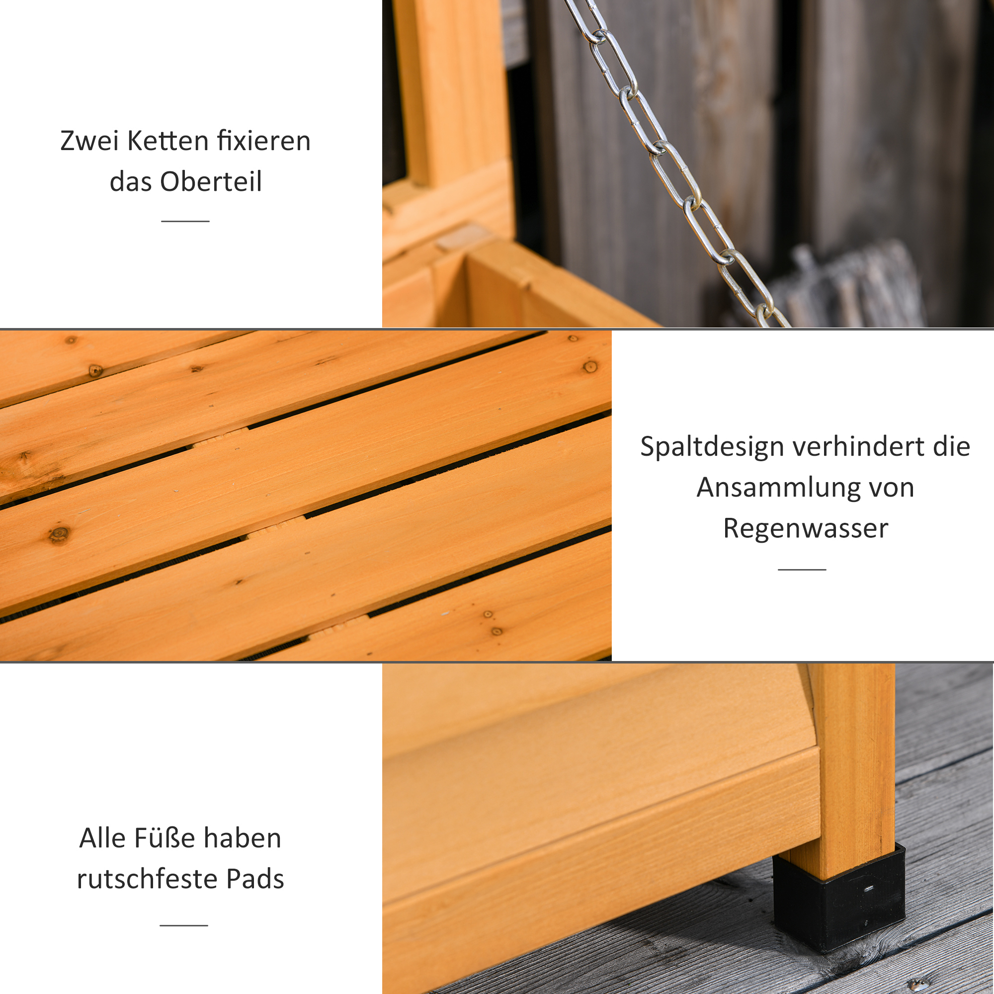 Aia hoiukast, padjakast, hoiukast, aiakamber, ilmastikukindel, täispuit, 127 x 56 x 60 cm, kollane