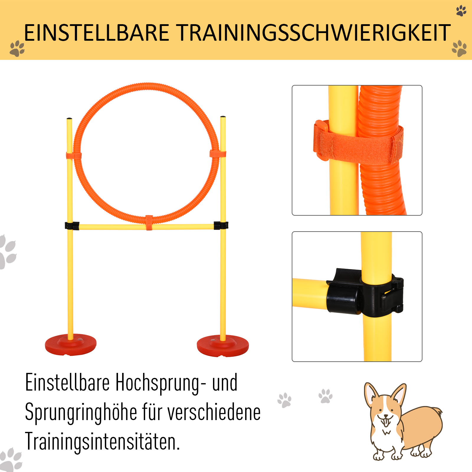 Agility komplekt koertele: kolmeosaline agilityvarustus koerte treenimiseks, sh 6 reguleeritavat slaalomivarda, tõkkejooksud, hüpperõngad ja kandekott.