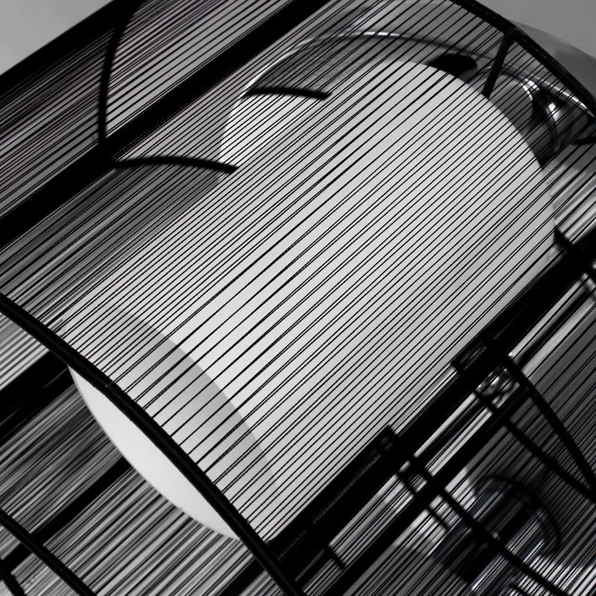 HOMCOM Metal Ceiling Light Chandelier, Î¦40x25H cm, Chrome/Fabric-Black