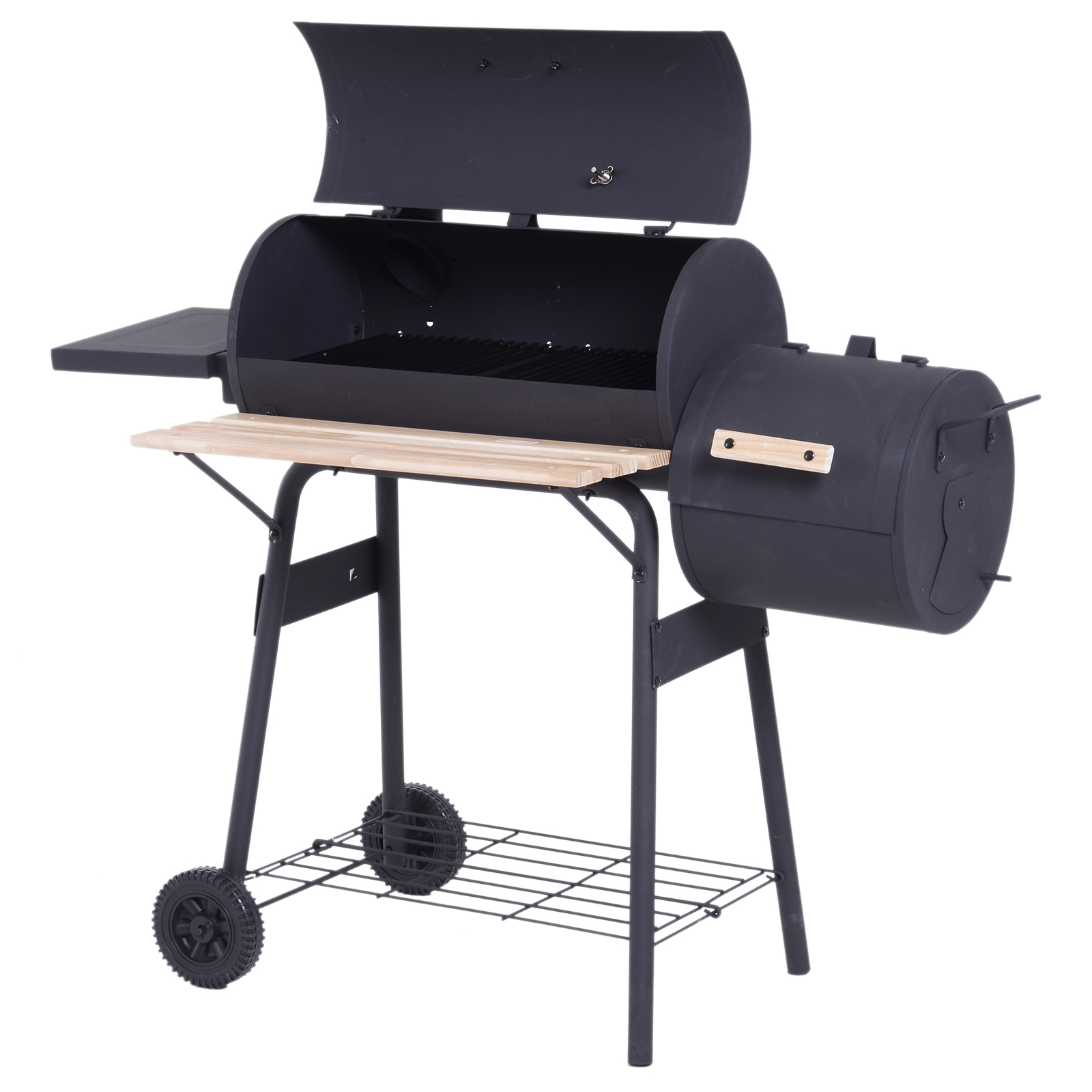 Jamestown Jaxon Houtskool-barbecuewagen met in hoogte verstelbare kolenbak en dekselthermometer inclusief flessenopener, hoogwaardige barbecue voor een geslaagde barbecue Jamestown Jaxon Houtskool-barbecuewagen met in hoogte verstelbare kolenbak en dekselthermometer inclusief flessenopener, hoogwaardige barbecue voor een geslaagde barbecue
