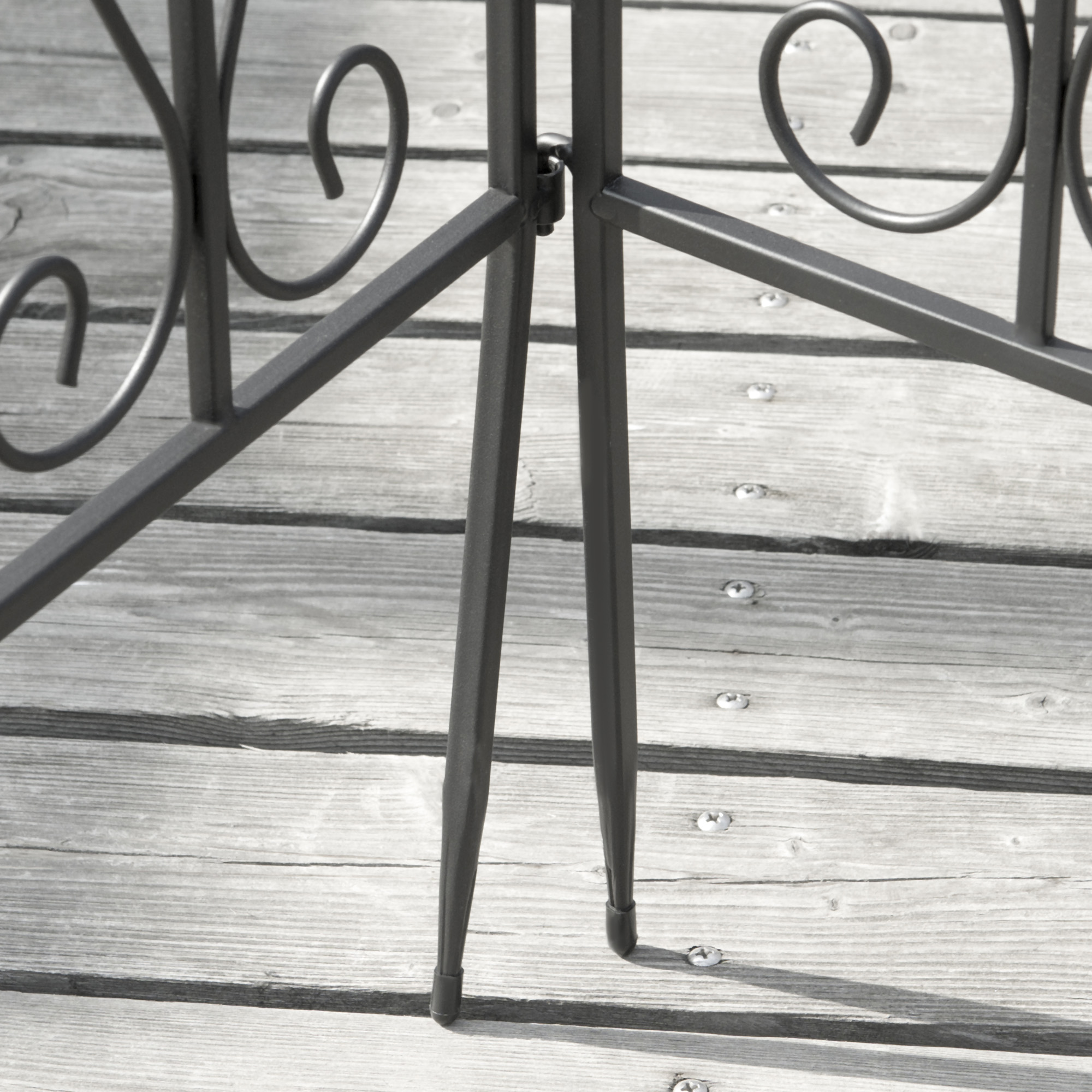 Lot de 4 clôtures de jardin décoratives en métal avec ornements - dim.  totales 252L x 62H cm - noir - Décoration d'extérieur - Achat & prix