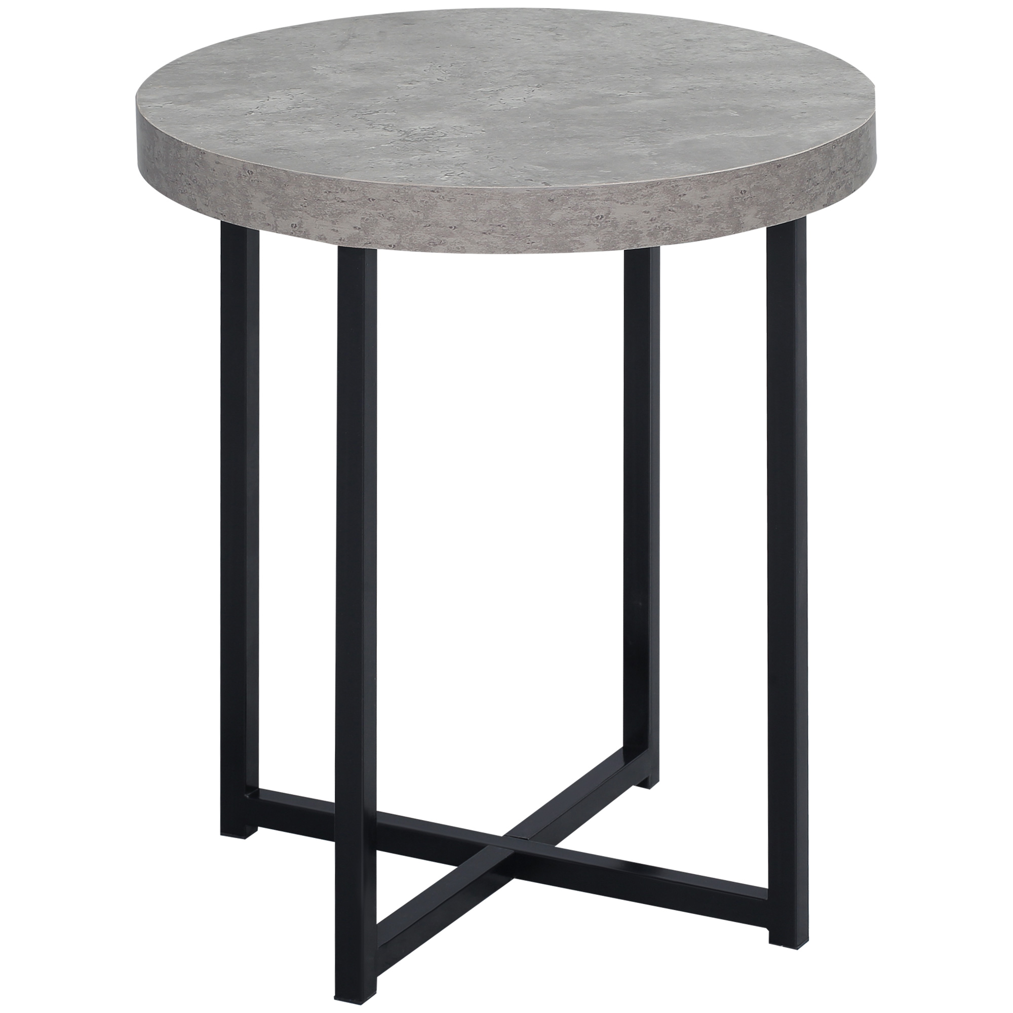 Round Side Table with Metal Legs, Modern End Table Bedside Table