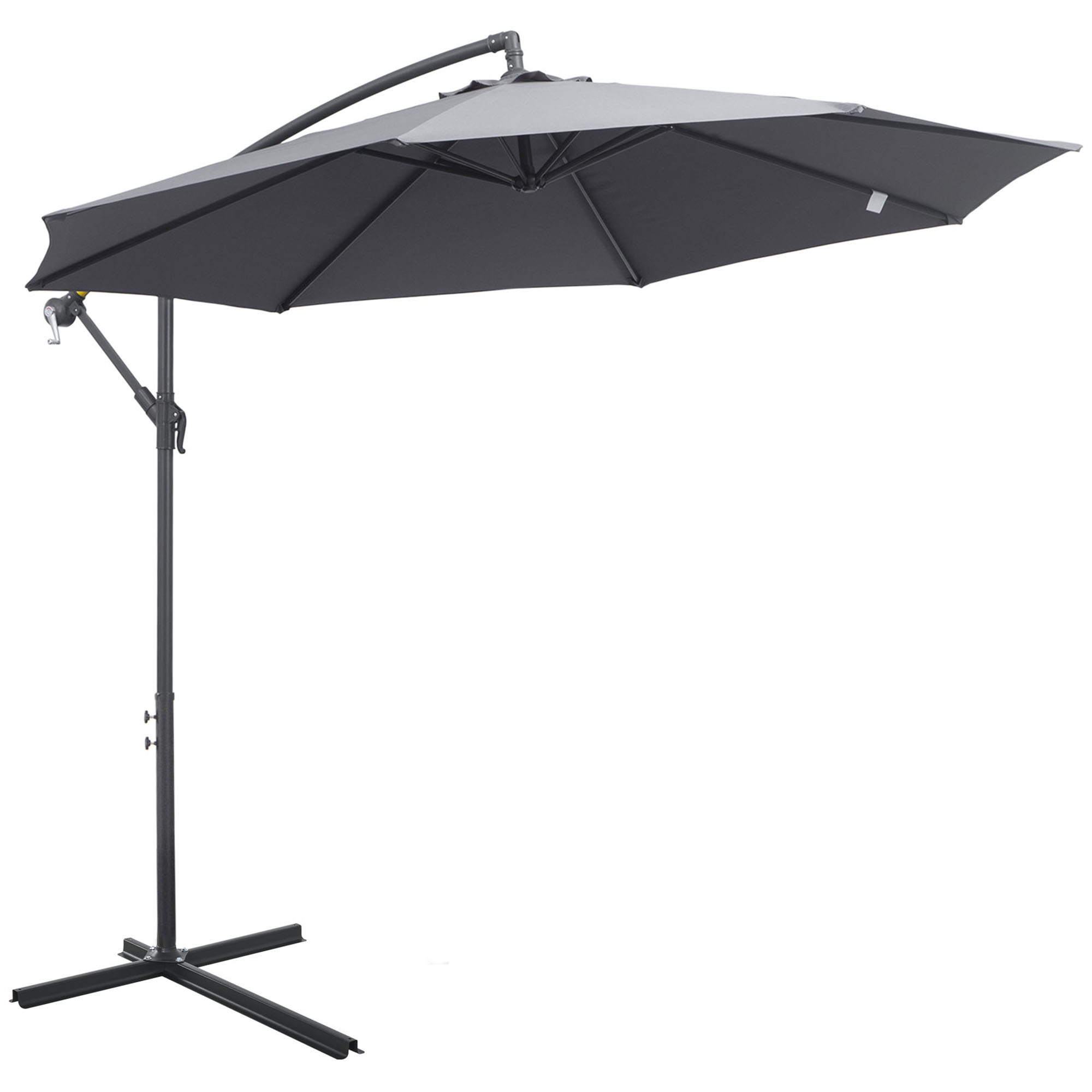 Outsunny 3m Cantilever Parasol, Hanging Parasol, with Crank Mechanism