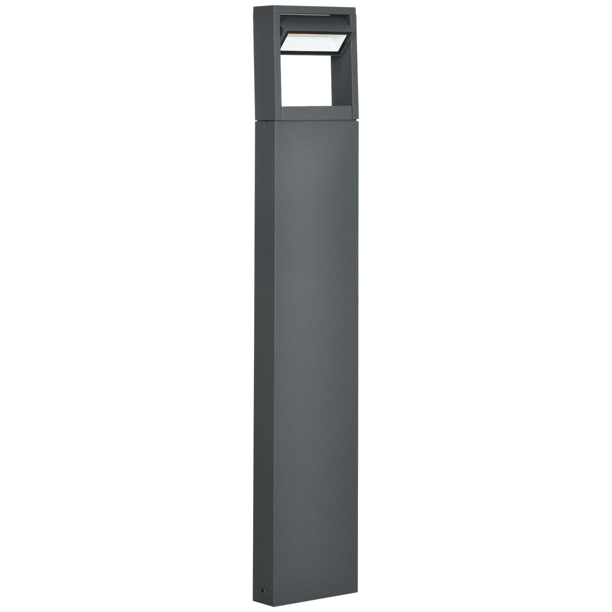 Outsunny tuinlamp, energiezuinige LED-verlichting, weerbestendig, eenvoudig te installeren, 16 x 5 x 90 cm, donkergrijs | Aosom.nl