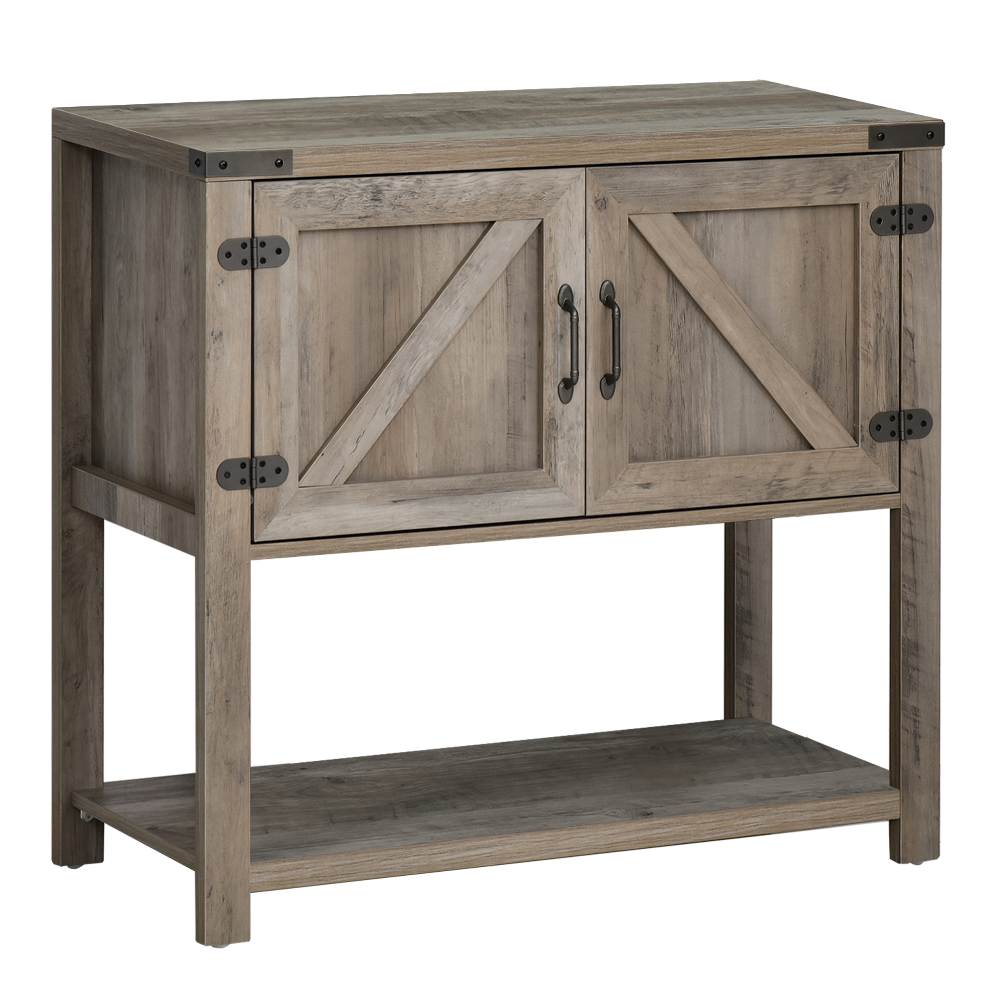 HOMCOM Mesa Consola para Recibidor Multifuncional Diseño Colonial Vintage con 2 Puertas Estante Inferior Base Elevada Estable 90x39x80,5cm | Aosom