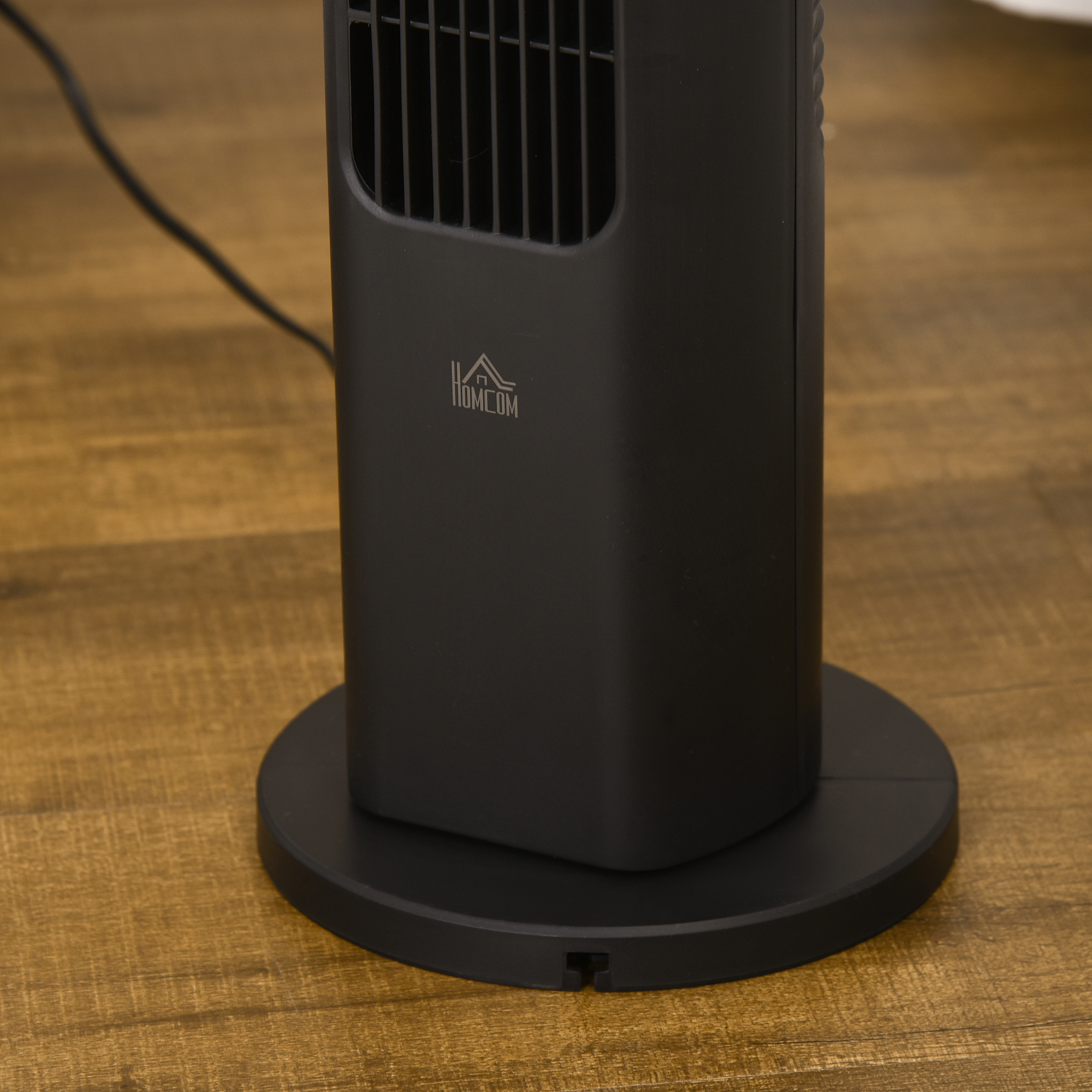 HOMCOM Oscillating Tower Fan, Remote Control, 4H Timer, 3-Speed, Quiet Operation, Electric Floor Standing Cooling Fan for Home Office Bedroom, Black