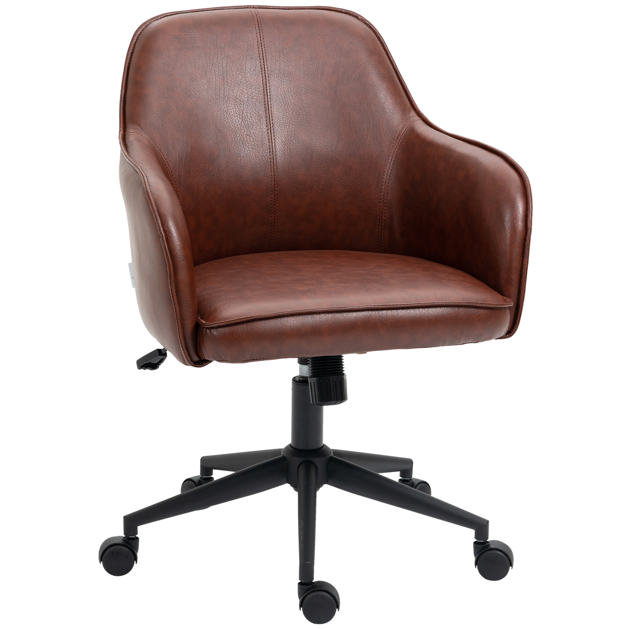 Vinsetto Bureaustoel in Retro Design van Microvezel Luxe Draaistoel met Zachte Vulling Hoogte Verstelbaar 58,5 x 62 x 83-91 cm Bruin | Aosom.nl