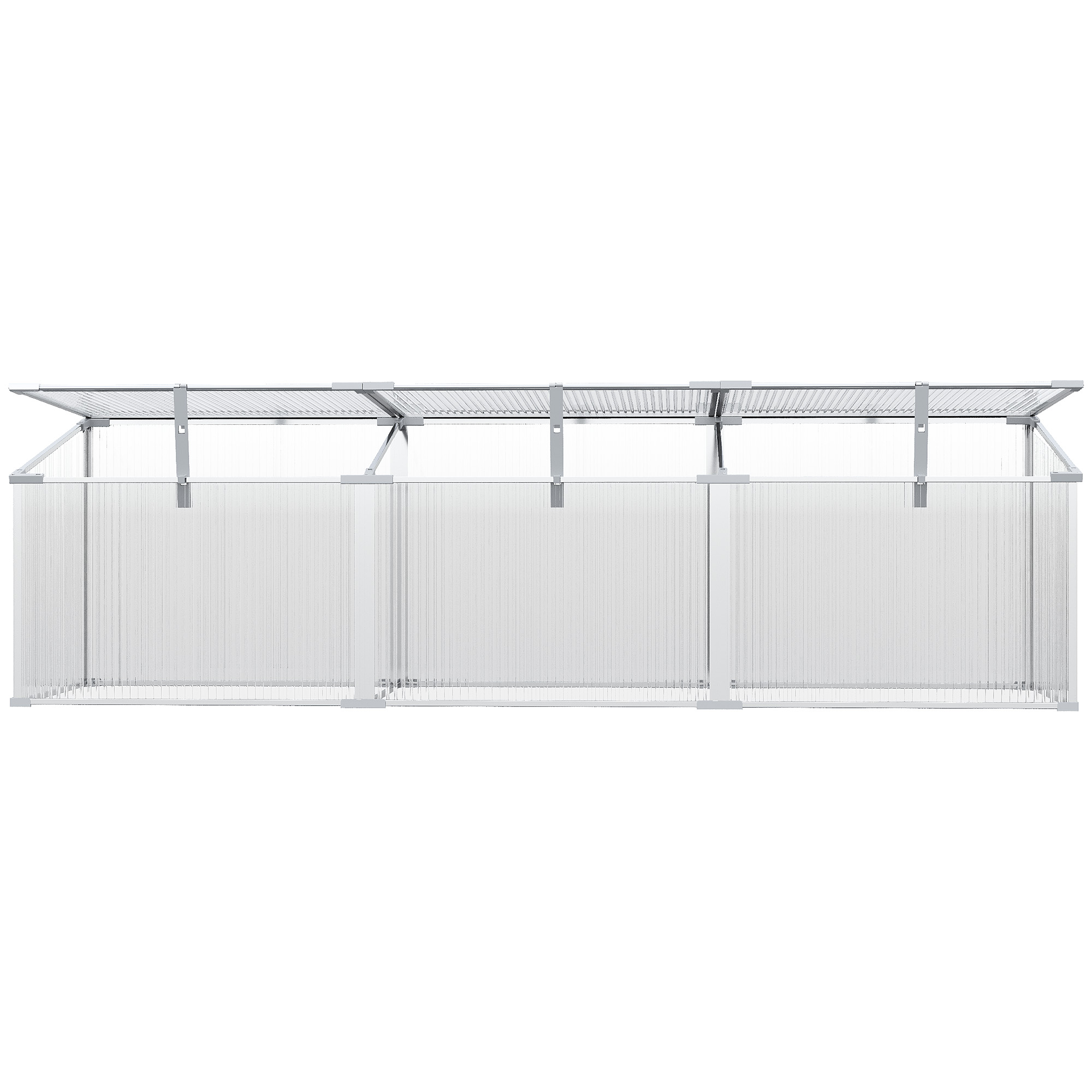 Outsunny Polycarbonate Greenhouse, Aluminium Cold Frame for Flower Vegetable Plants, 180 x 51 x 51 cm