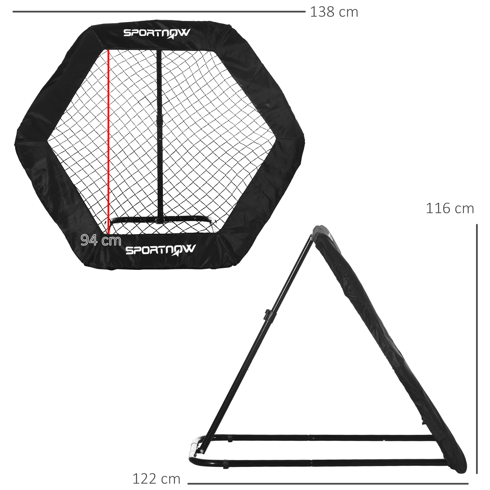 SPORTNOW Football Training Rebounder Net, 5 Adjustable Angles, Foldable Kickback Target Goal for Indoor & Outdoor Play, Blue