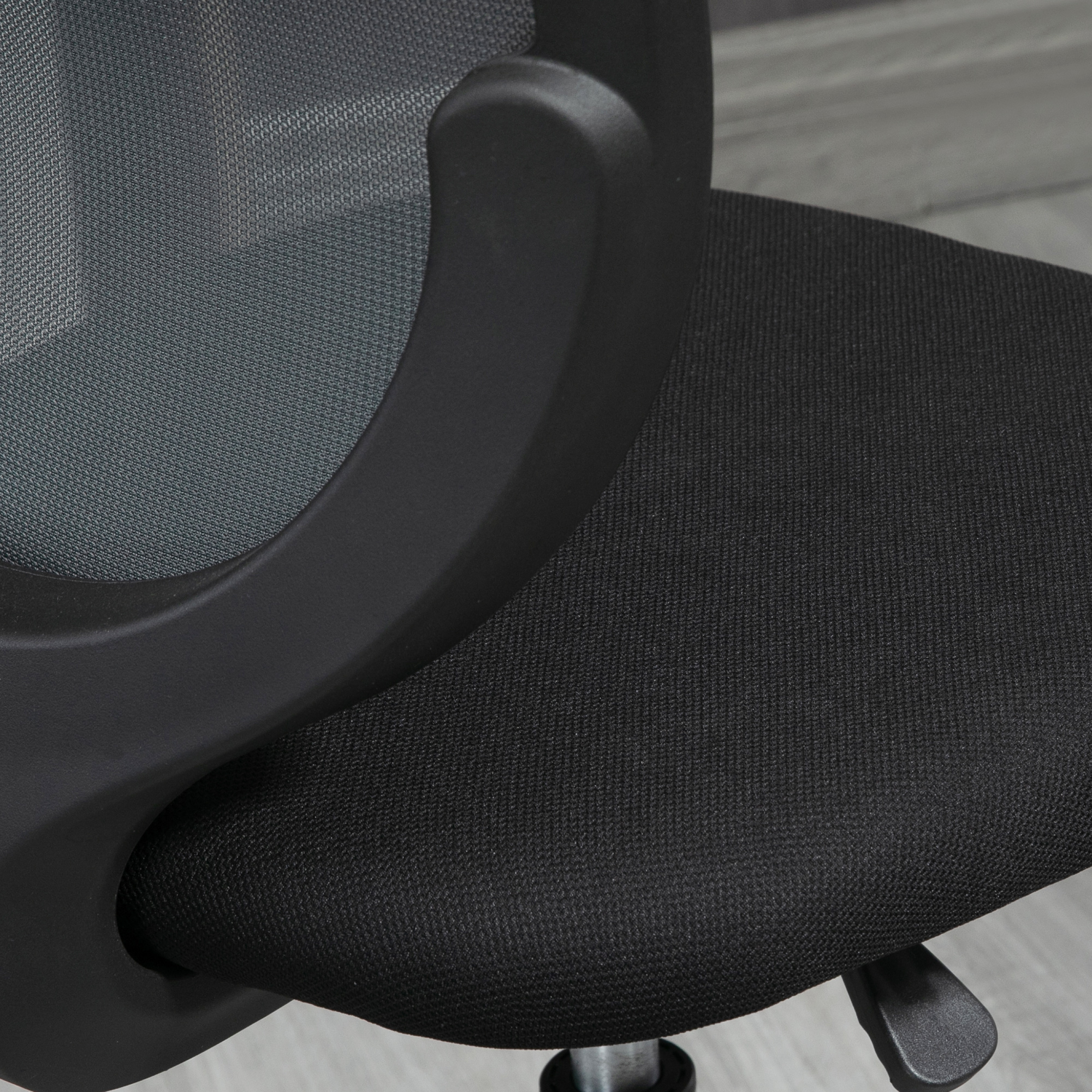 Vinsetto Ergonomic Draughtsman Chair, Armless Swivel Office Chair, Mesh Back with Lumbar Support & Adjustable Foot Ring, Grey