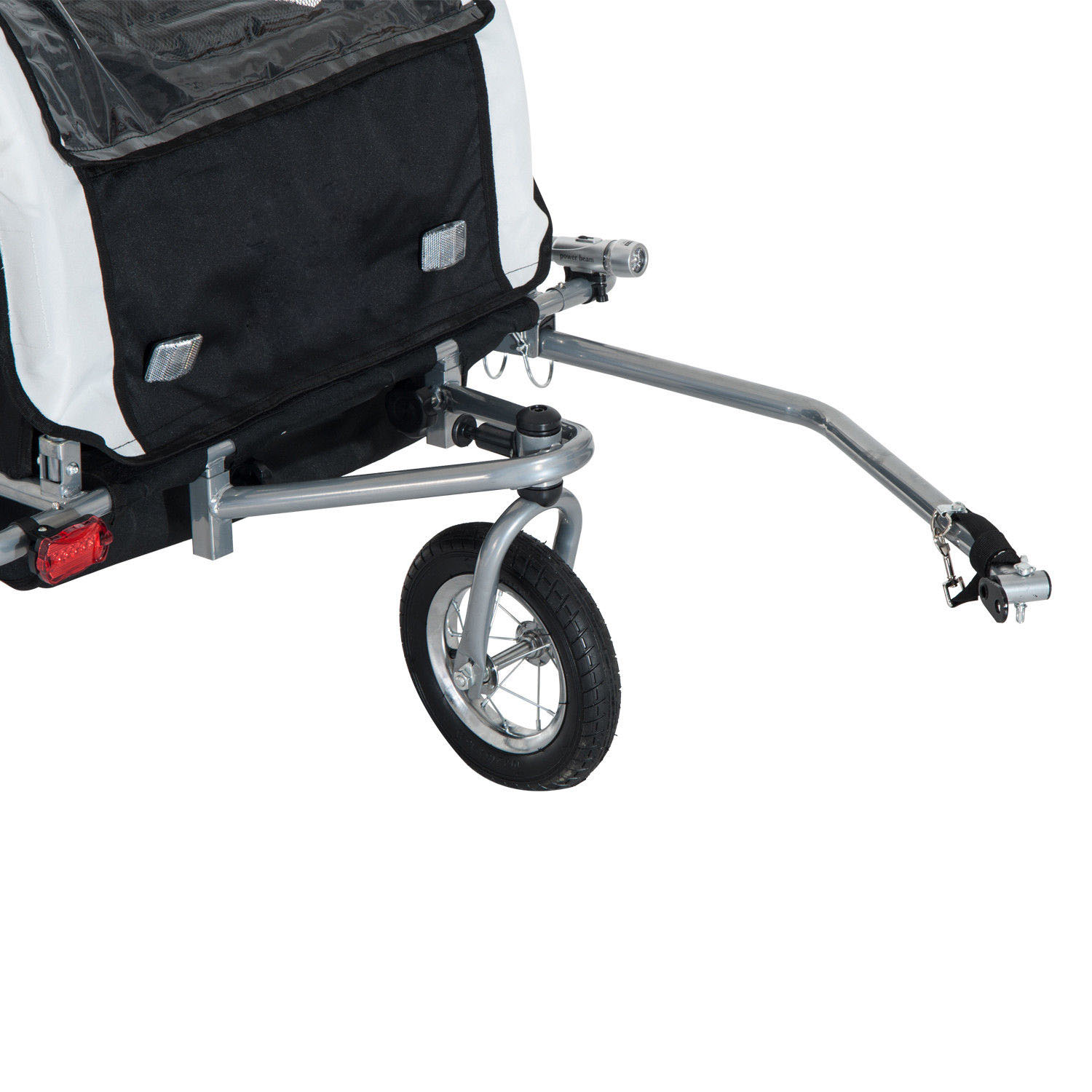 HOMCOM Bike Trailer 2-Seater for Bicycle Baby Child Multifunctional Carrier in Steel Frame (Black and White)