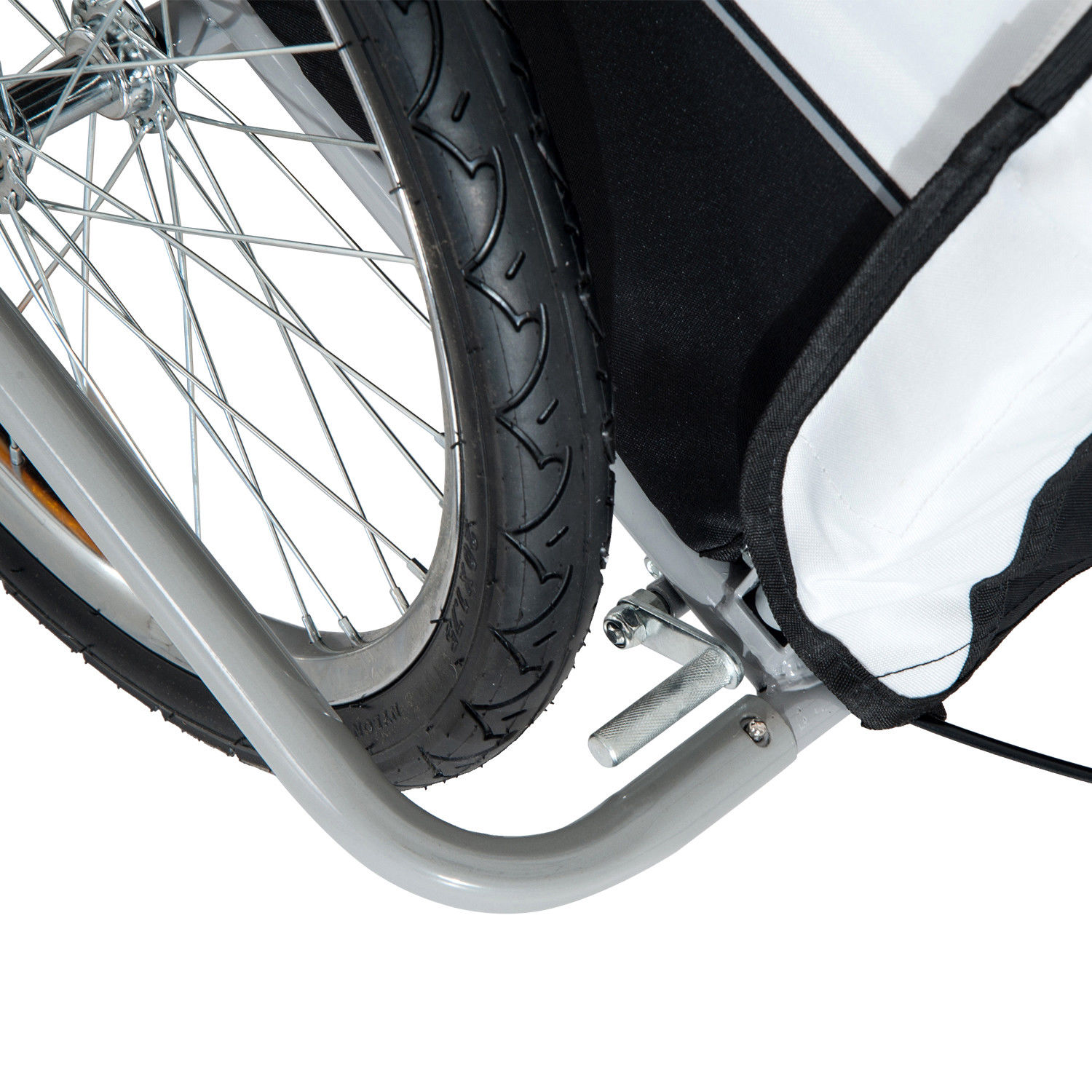 HOMCOM Collapsible Bike Trailer 2-Seater for Baby Bicycle with Pivot Wheel Suitable For 18 Month + Child(Black and White)