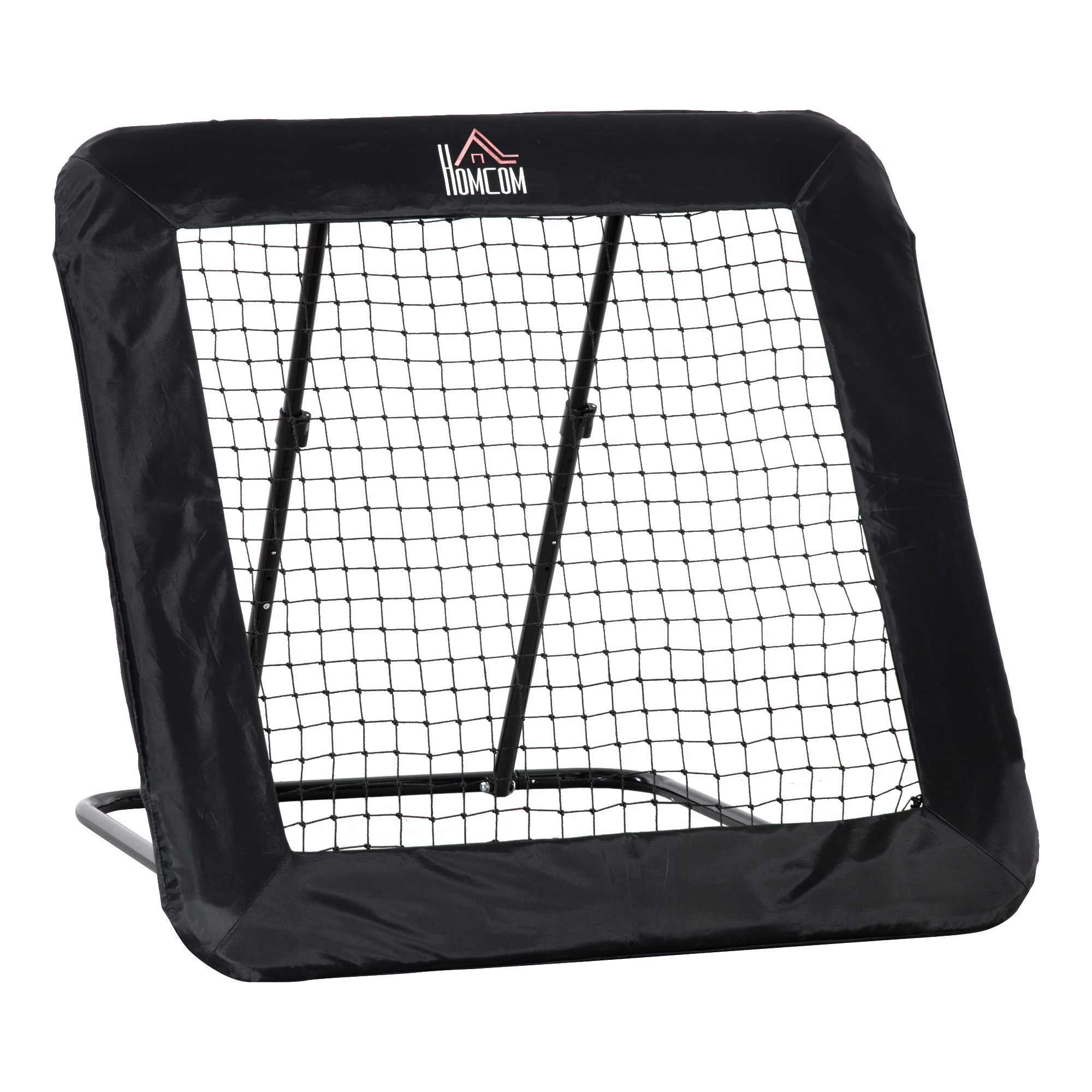 HOMCOM Red de Rebote Plegable con Ángulo Ajustable para Entrenamiento de Fútbol Béisbol y Más 128x118x108-120 cm Negro