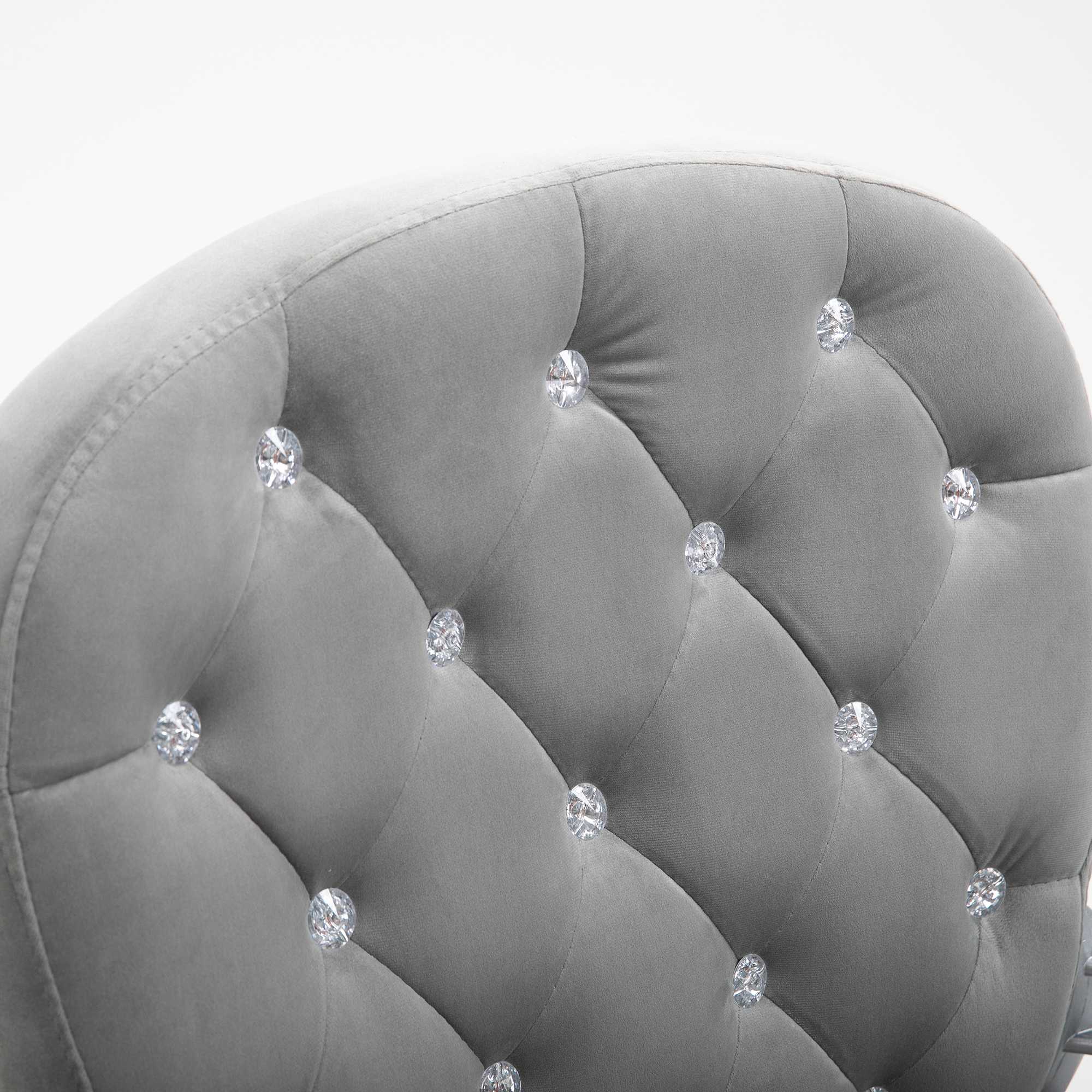 Vinsetto Ergonomic Office Chair, 360Â° Swivel, Diamond Tufted, Velour Padded, with 5 Castor Wheels, Grey
