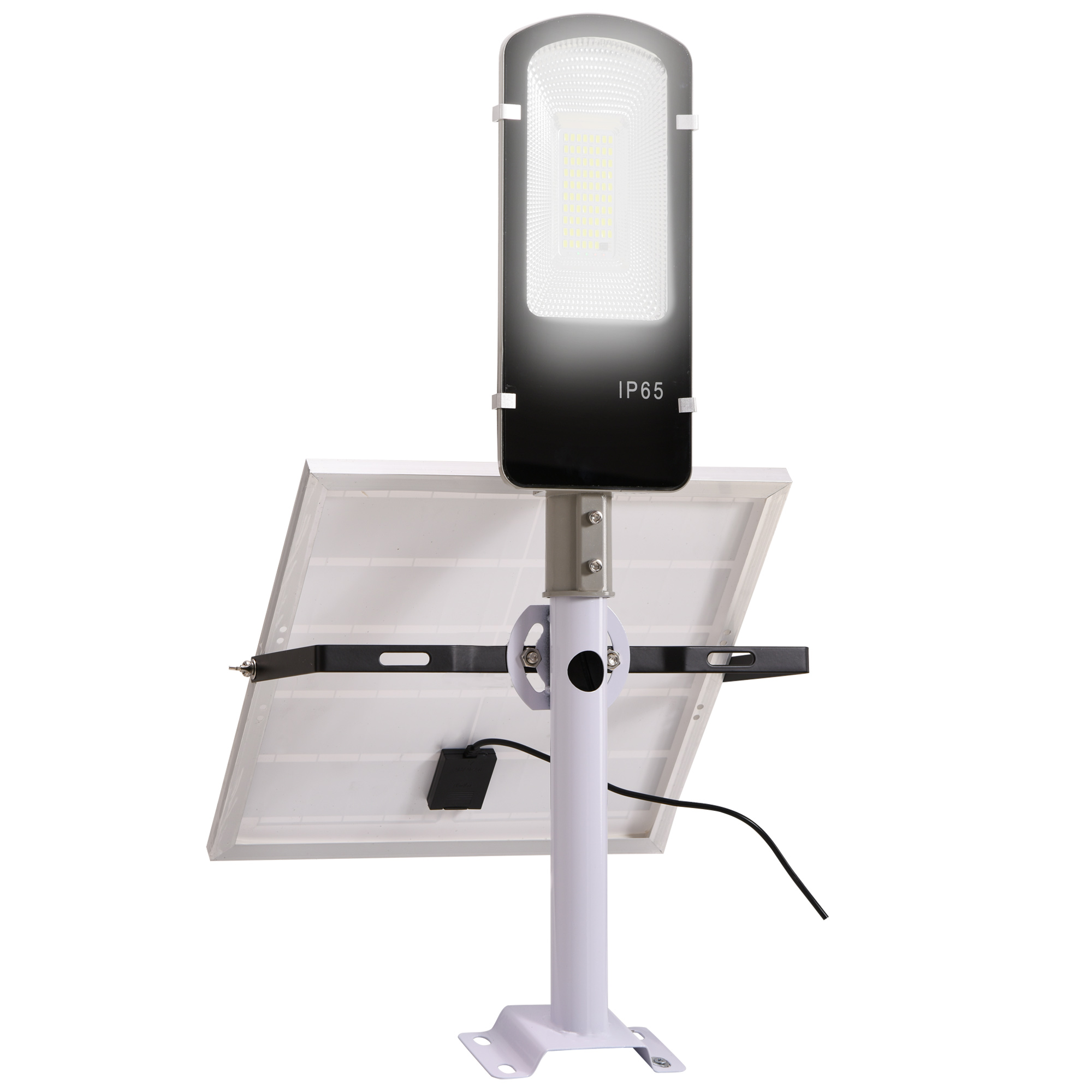 Outsunny Luz Solar Exterior con 78 LED IP65 Impermeable con Mando a Distancia Luz Ajustable y Temporizador  70x36x22 cm Plata