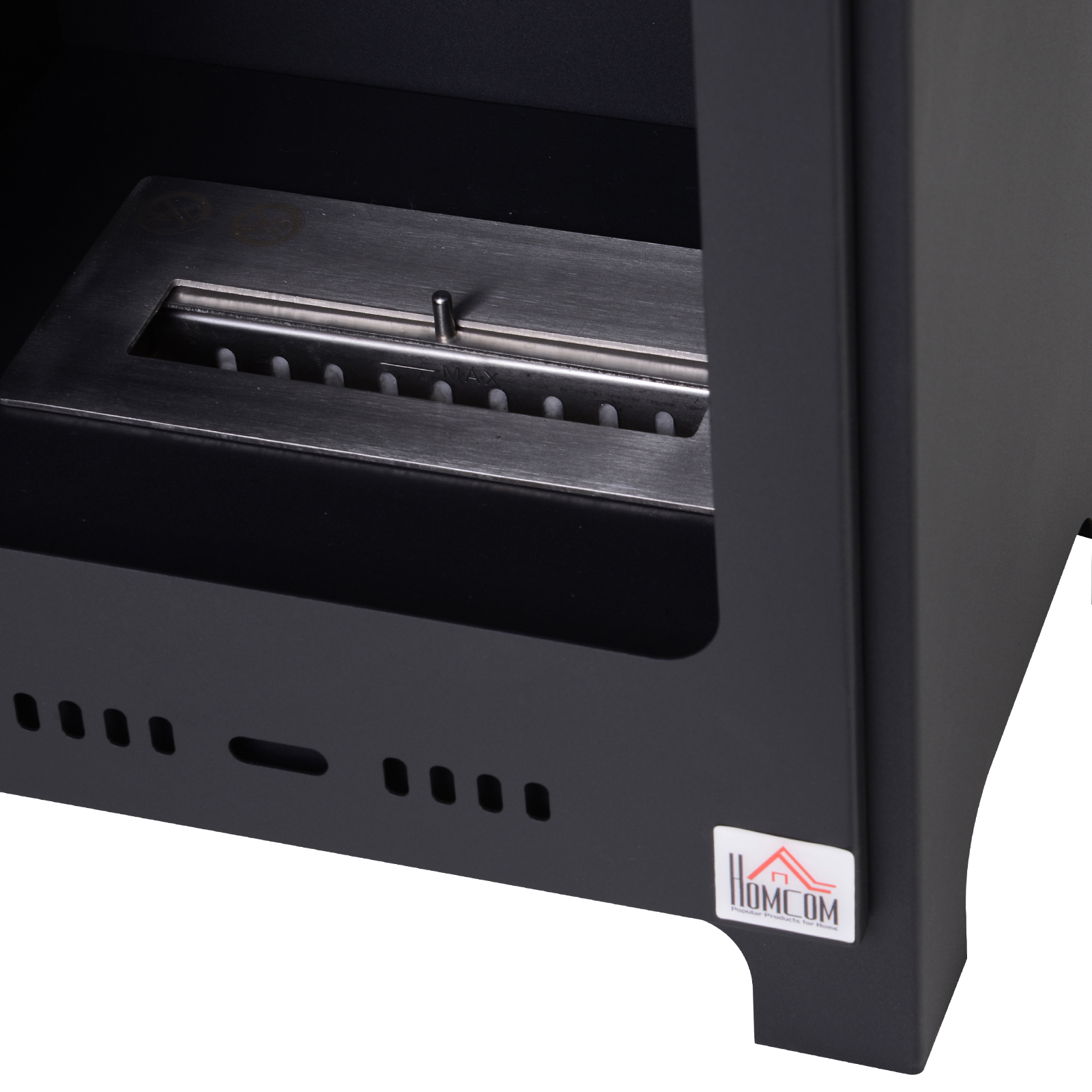 HOMCOM Freestanding Ethanol Fireplace, Bioethanol Fire with 1.5L Tank, 3 Hours Burning Time for Indoor, Black