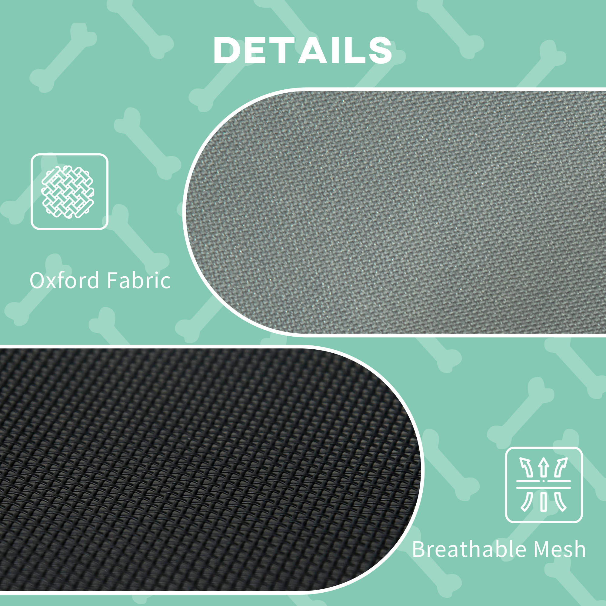PawHut Elevated Dog Bed, Waterproof Pet Cot with Breathable Mesh and UV Protection Canopy for Medium Dogs - Grey