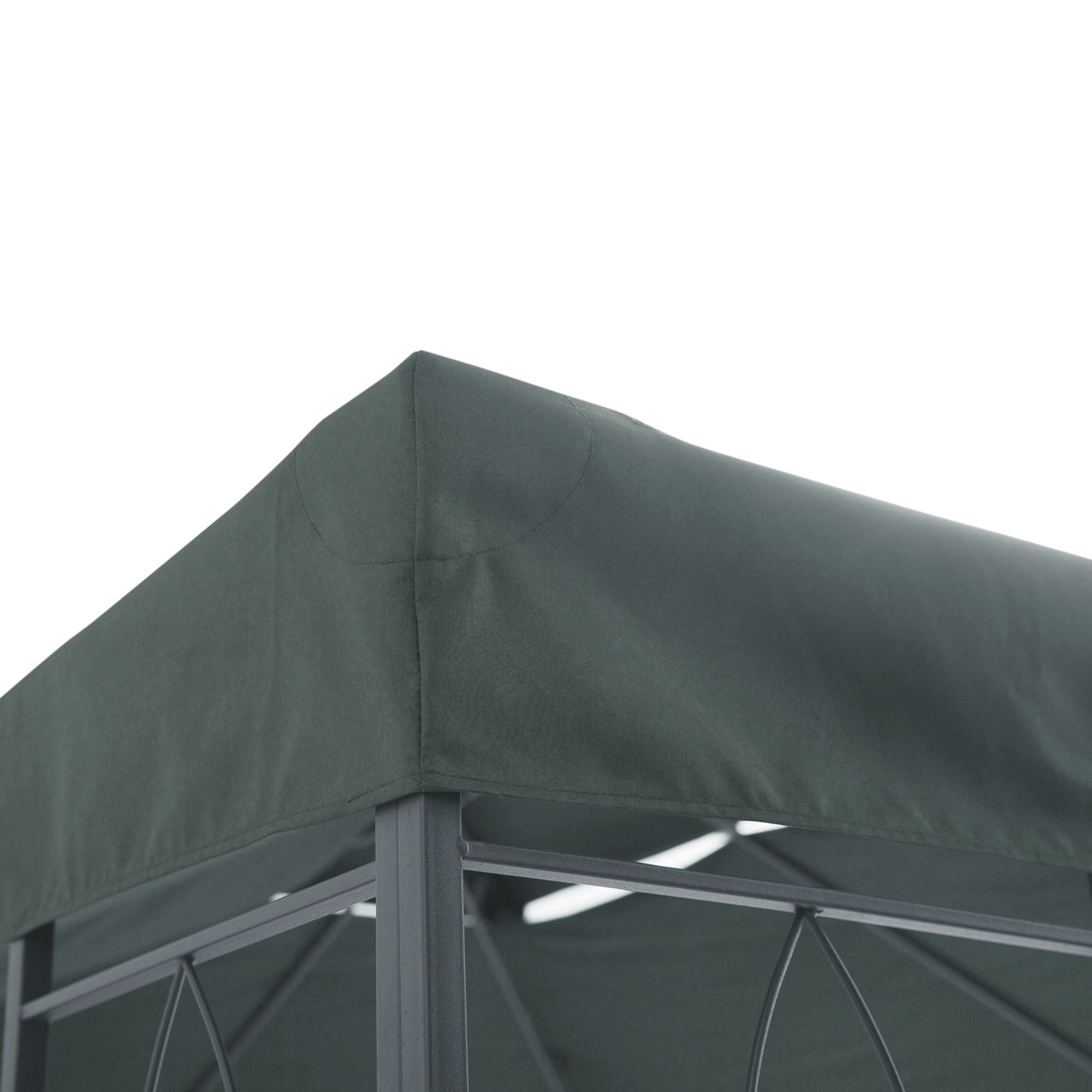 Outsunny Gazebo Replacement Canopy Roof, 3x4m, 2 Tier UV Protection Cover for Garden Patio Outdoor Sun Shelters, Deep Grey (Top Only)