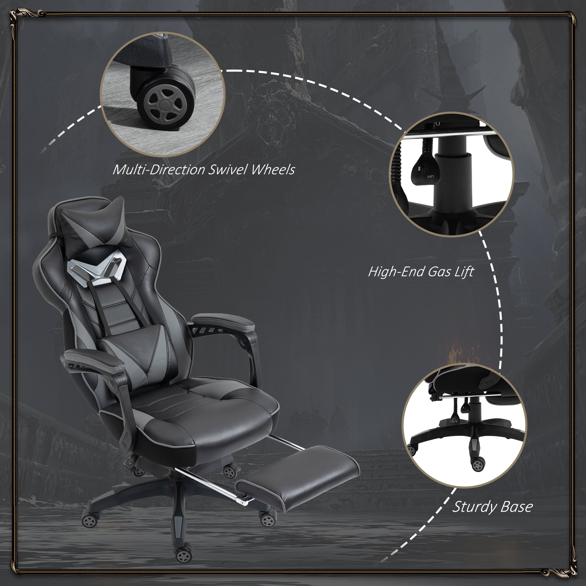 Vinsetto Ergonomic Racing Gaming Chair Office Desk Chair