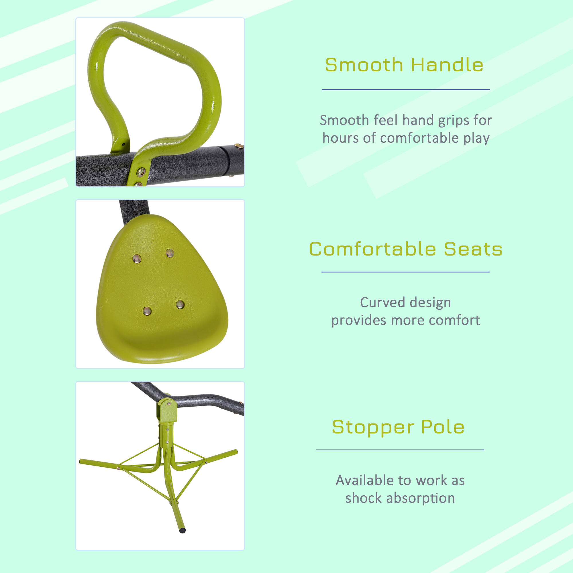 HOMCOM Kids Children 360 Degree Rotating Seesaw Swivel Playground Equipment Garden Outdoor Indoor