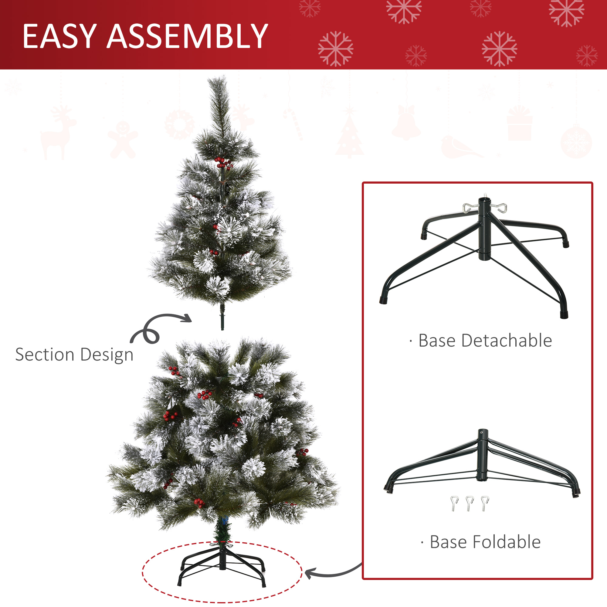 HOMCOM Christmas Tree, 150H cm-Green 
