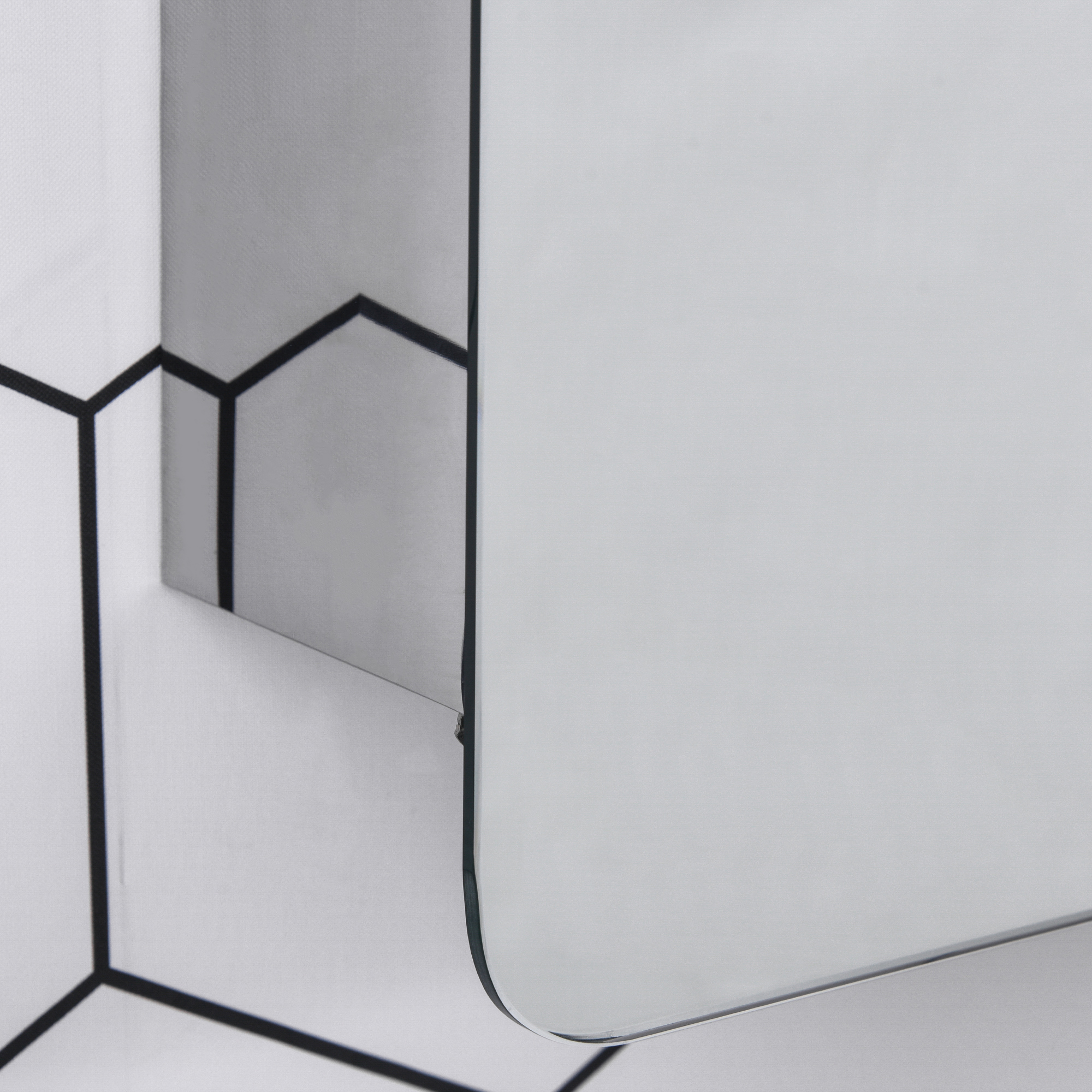 kleankin On-Wall Mounted Bathroom Storage Cabinet w/Sliding Mirror Door 3 Shelves Stainless Steel Frame 