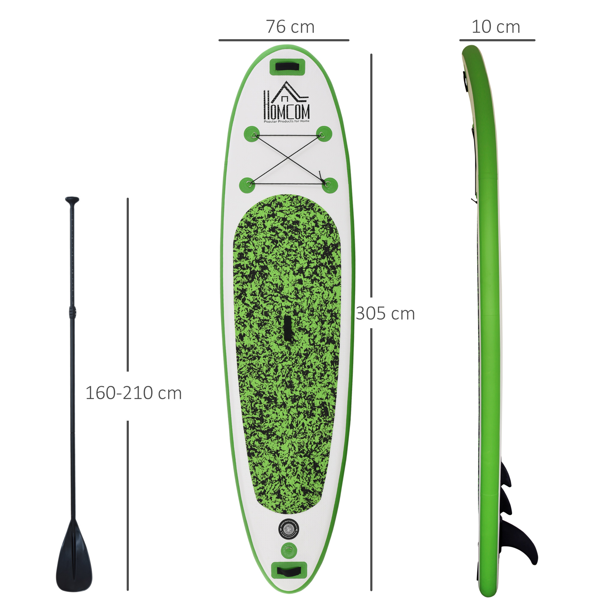HOMCOM 10ft Blow up Paddle Board Standup Paddle Board Inflatable SUP Board Surfing Non-Slip Panel with Air Pump Beach Outdoor Adults