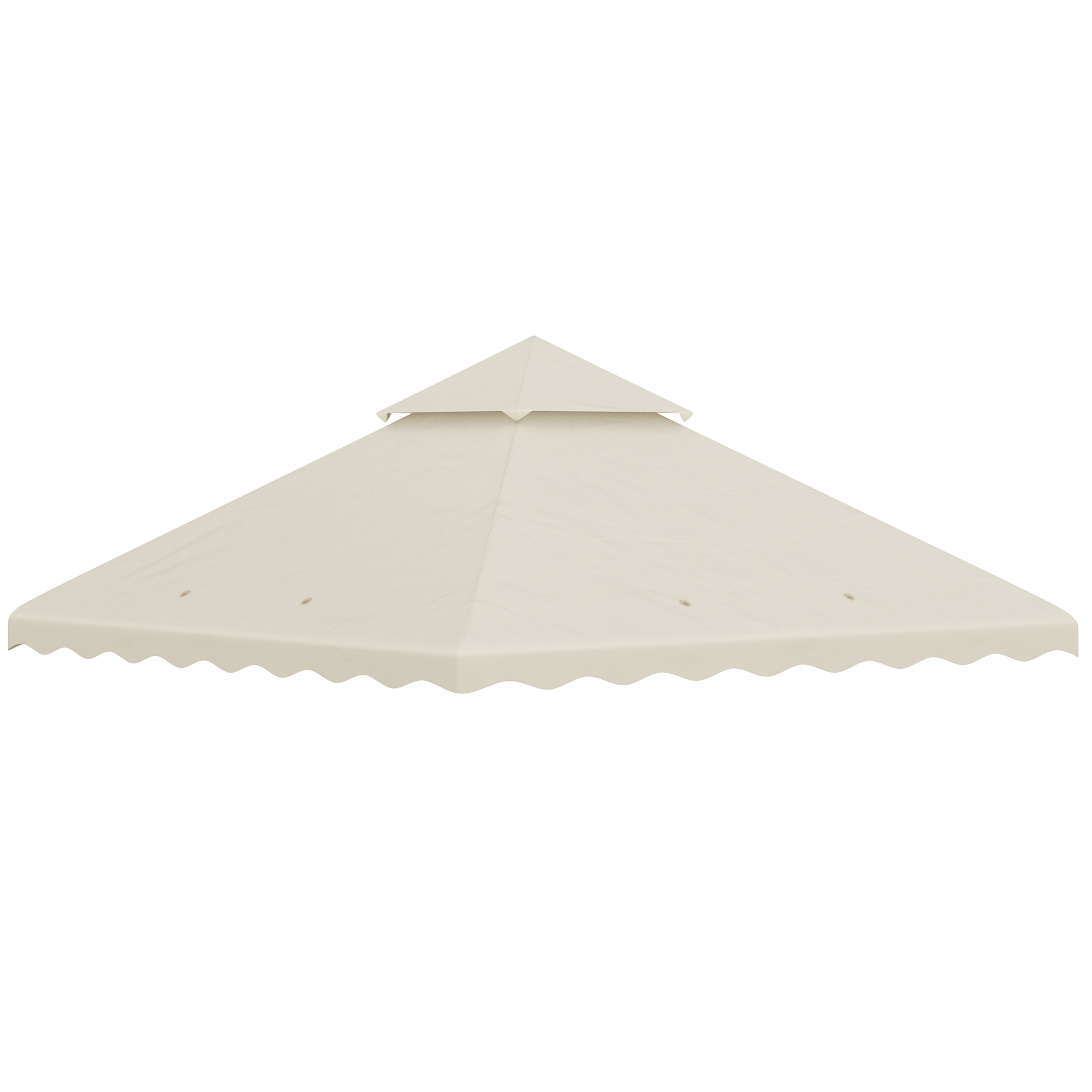 Outsunny Replacement Gazebo Canopy Covers 3x3m, 2-Tier Roof, Weather-Resistant, Cream White
