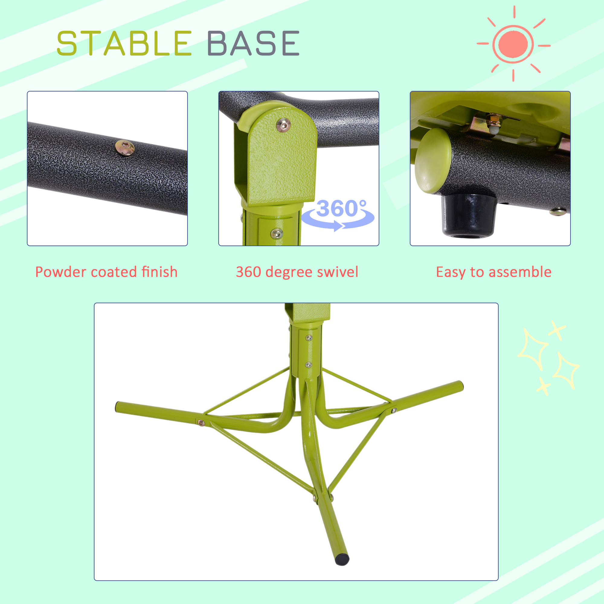 HOMCOM Kids Children 360 Degree Rotating Seesaw Swivel Playground Equipment Garden Outdoor Indoor