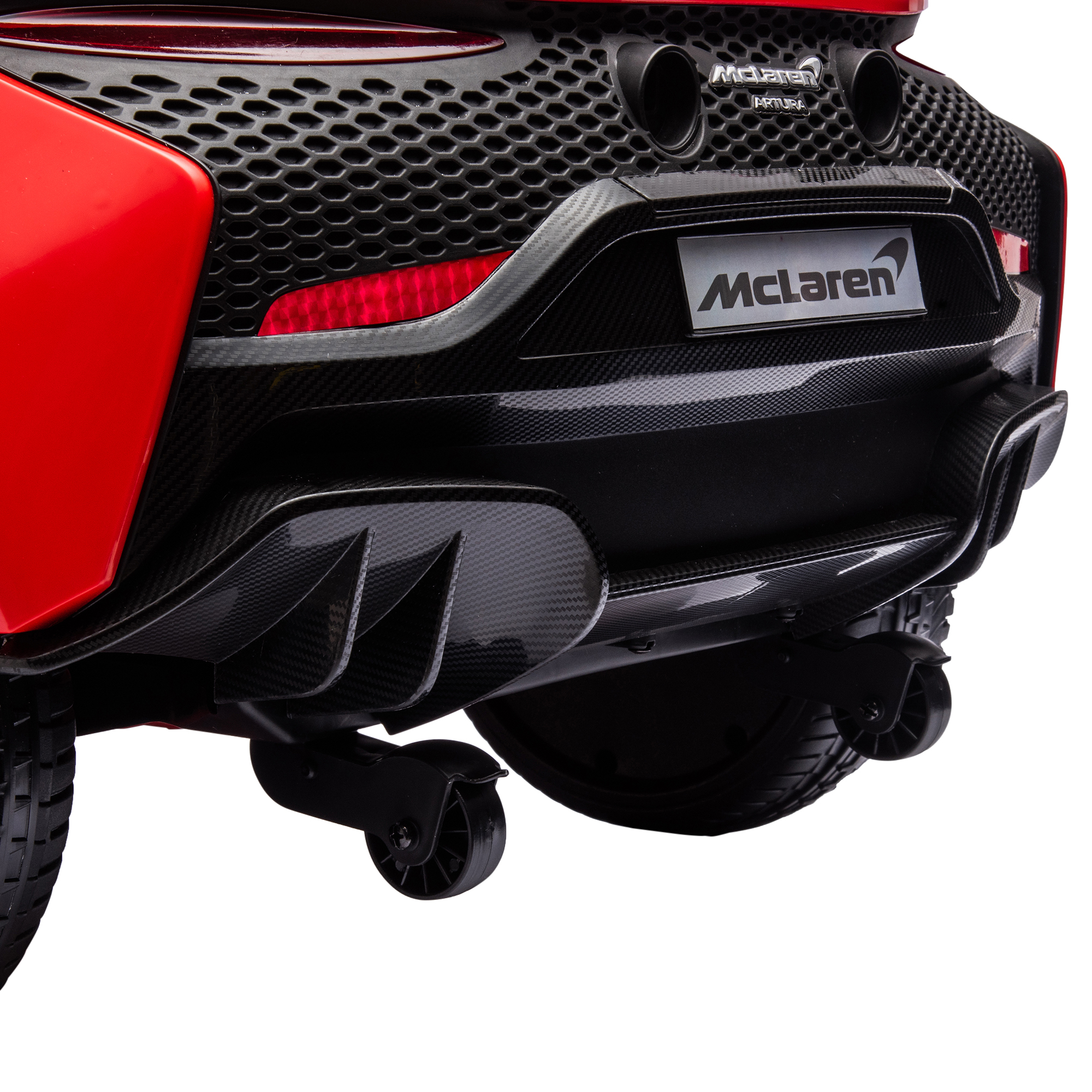 HOMCOM McLaren Officially Licensed Children's Electric Ride-On Car with Scissor Doors, 12V Battery, Parental Remote Control, Sound Effects, MP3, Red