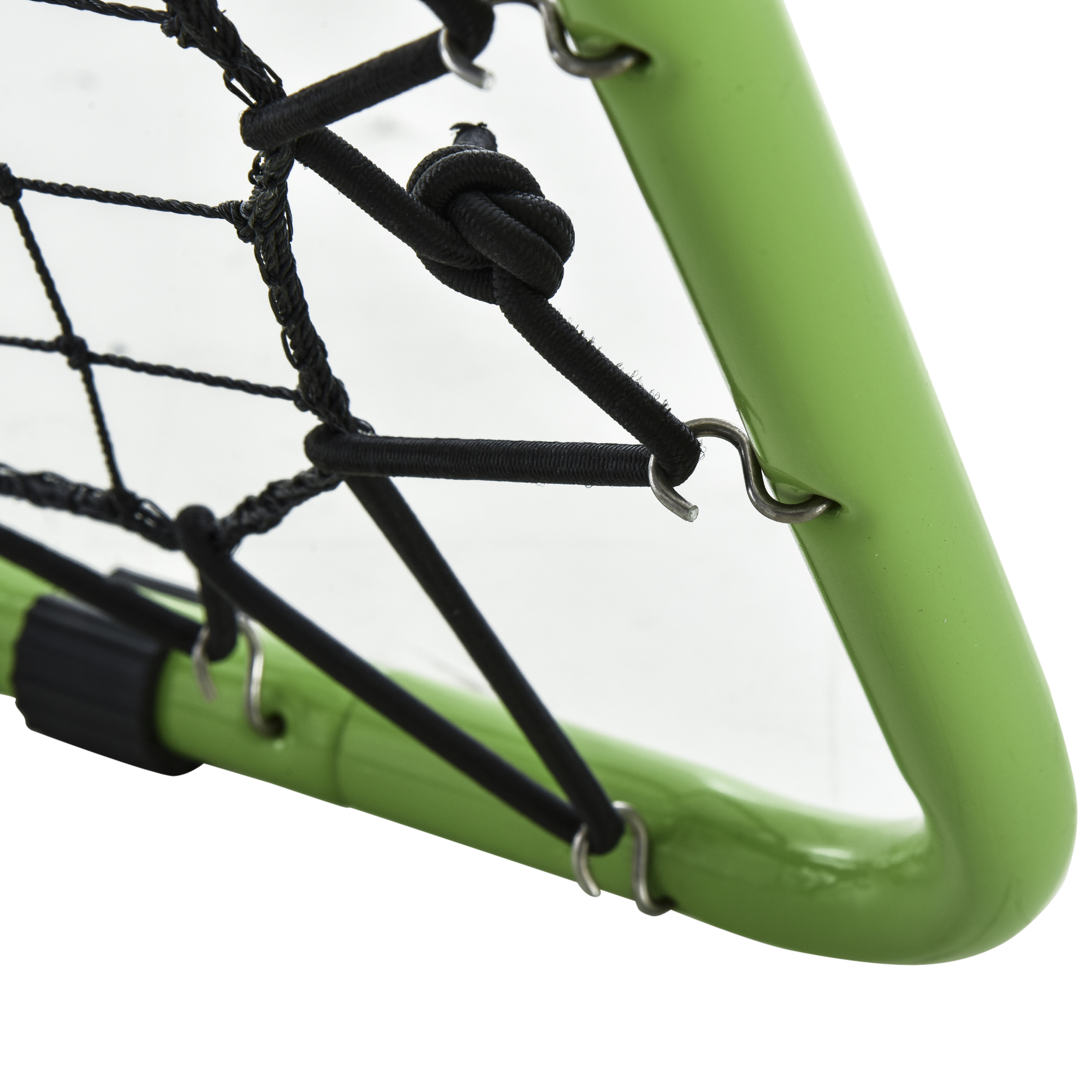 HOMCOM kickback voetbal rebounder doel reboundmuur net, staal PE, 75 x 126 cm, zwart