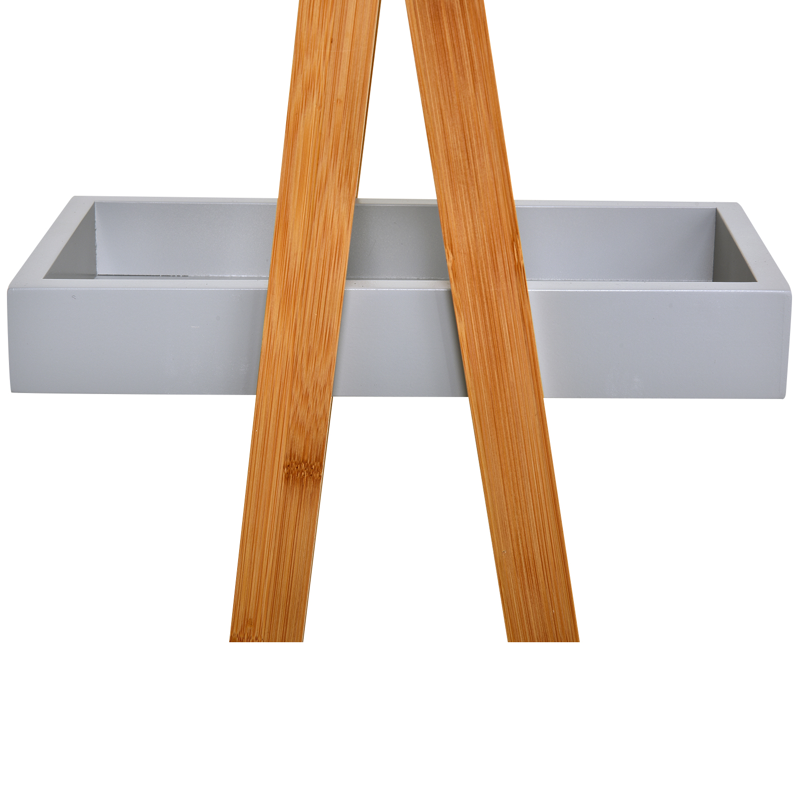Kleankin Freestanding Bathroom Storage, 3-Tier Bamboo Shelving Unit, Slim A-Frame Design for Space Saving, Natural