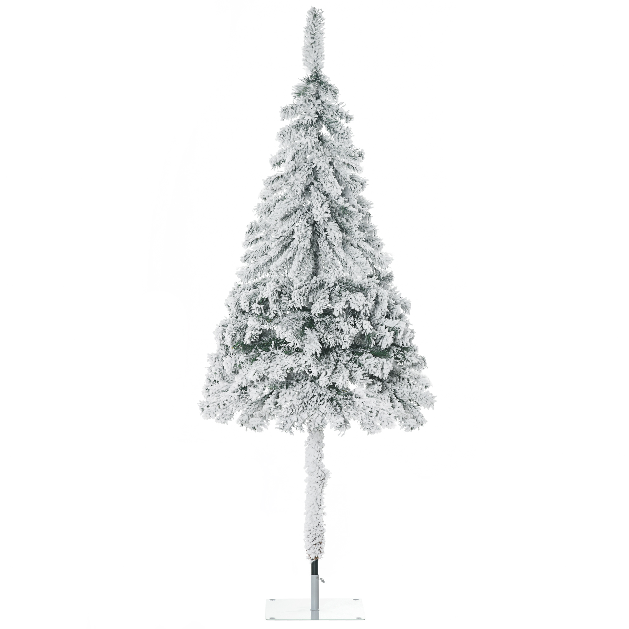 HOMCOM Árbol de Navidad Artificial Árbol de Navidad Nevado con 290 Ramas Apertura Automática Base de Acero Ø72x180 cm Verde