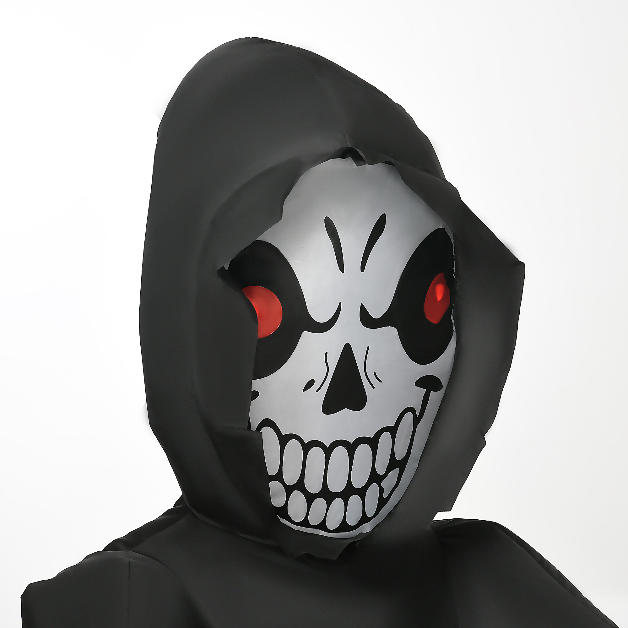 HOMCOM 9FT Long Halloween Inflatable Skull Rides a Motorcycle with Built-in LED Lights, Blow-Up Outdoor LED Garden Display for Lawn, Party