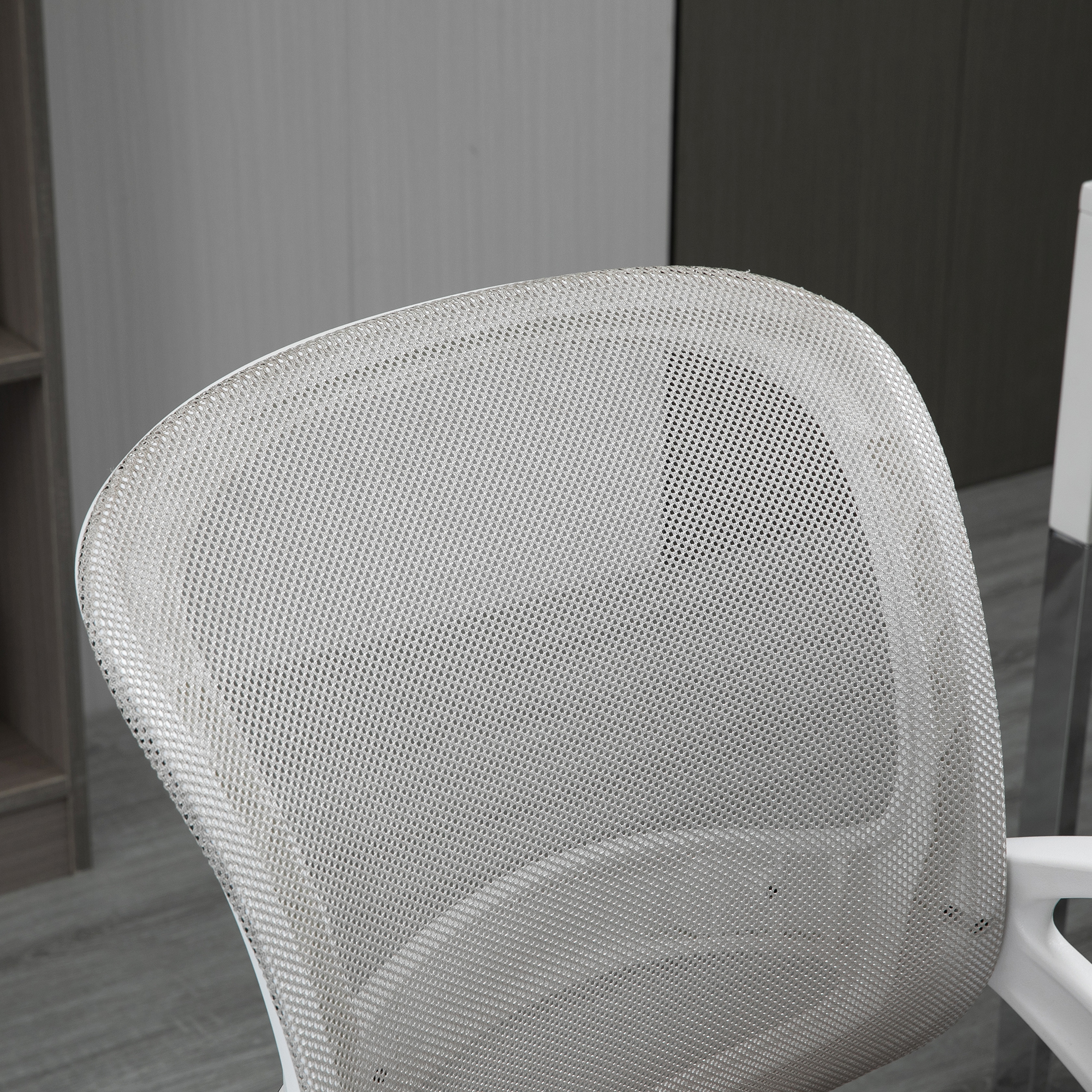 Vinsetto Mesh Office Swivel Chair with Adjustable Lumbar Support, Height and Armrests, Grey