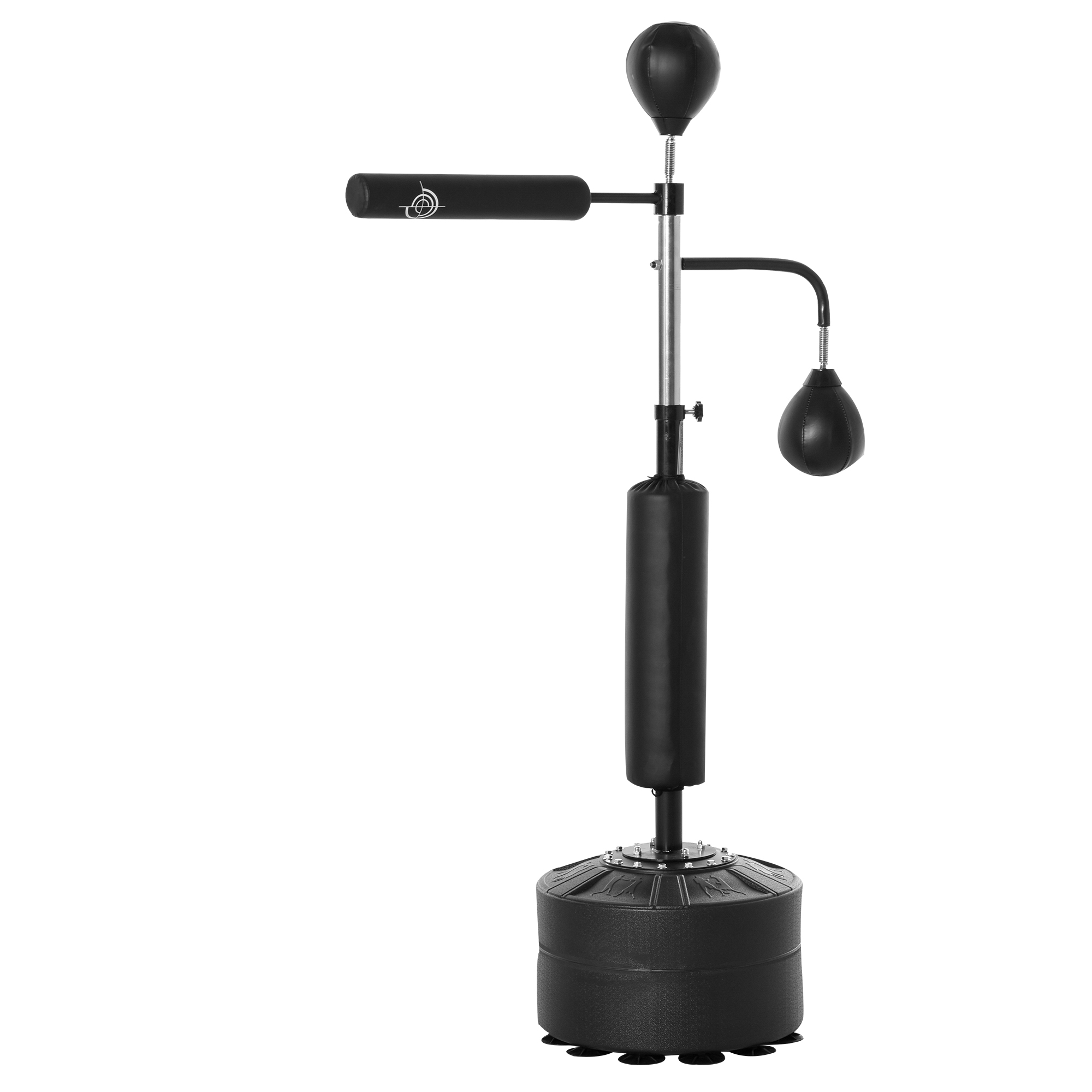 HOMCOM Boxstand Standbox-Trainer mit 2 Speedbällen, höhenverstellbar 160-230cm, Reflexstange & Saugnapf-Basis, Schwarz für Fitness & Training Aosom.de