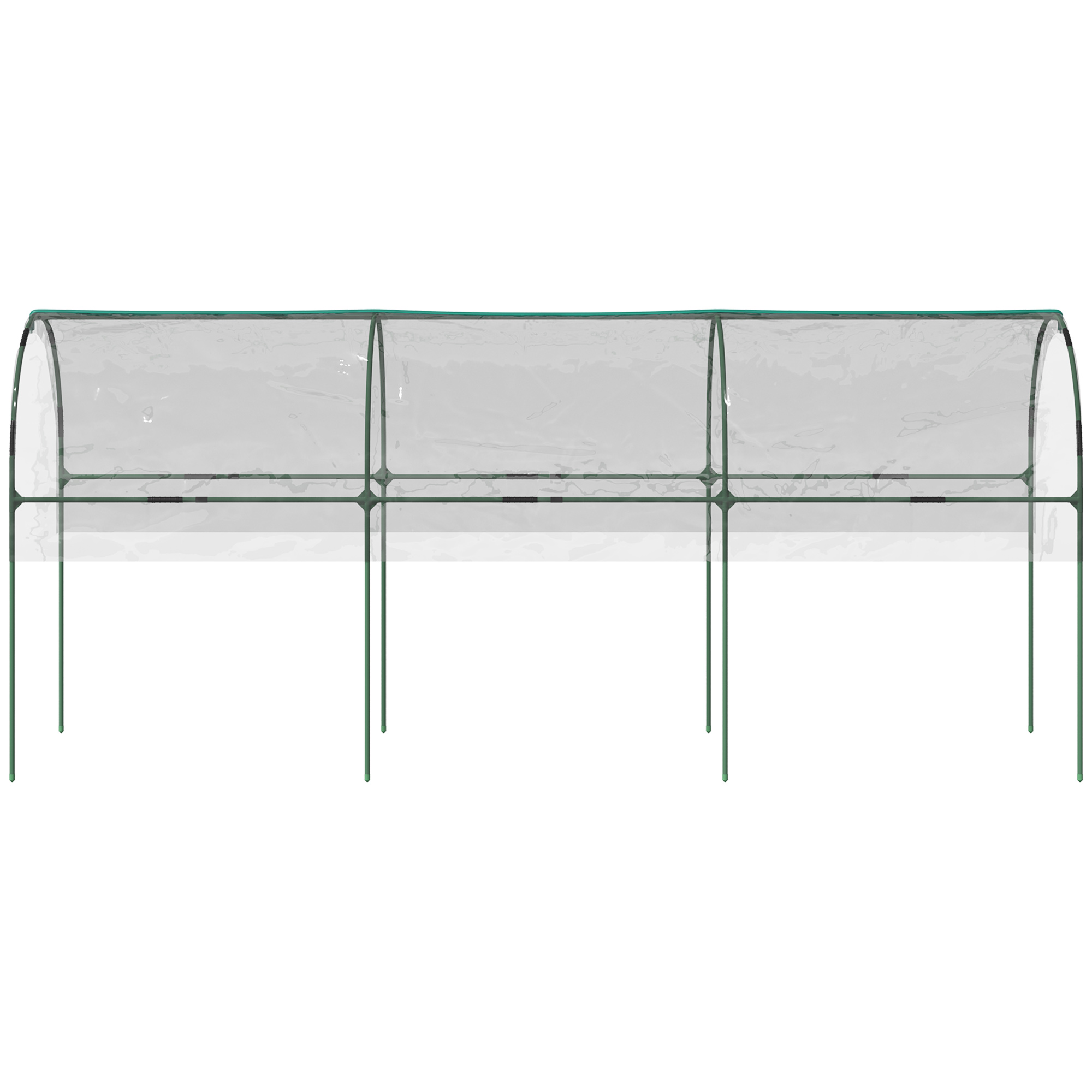 Outsunny Tunnel Tomato Greenhouse with 4 Hoops and Top Tap, Pointed Bottom and Guy Ropes, Clear
