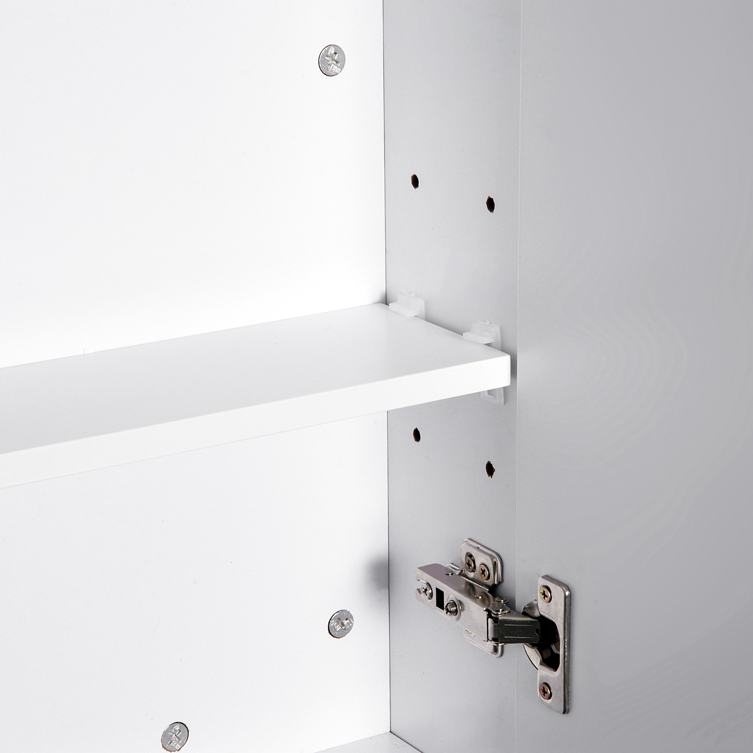 HOMCOM Wall Mounted Bathroom Mirror Cabinet, Double Door Storage Cupboard with Adjustable Shelf, 60H x 70W x 15D cm, White