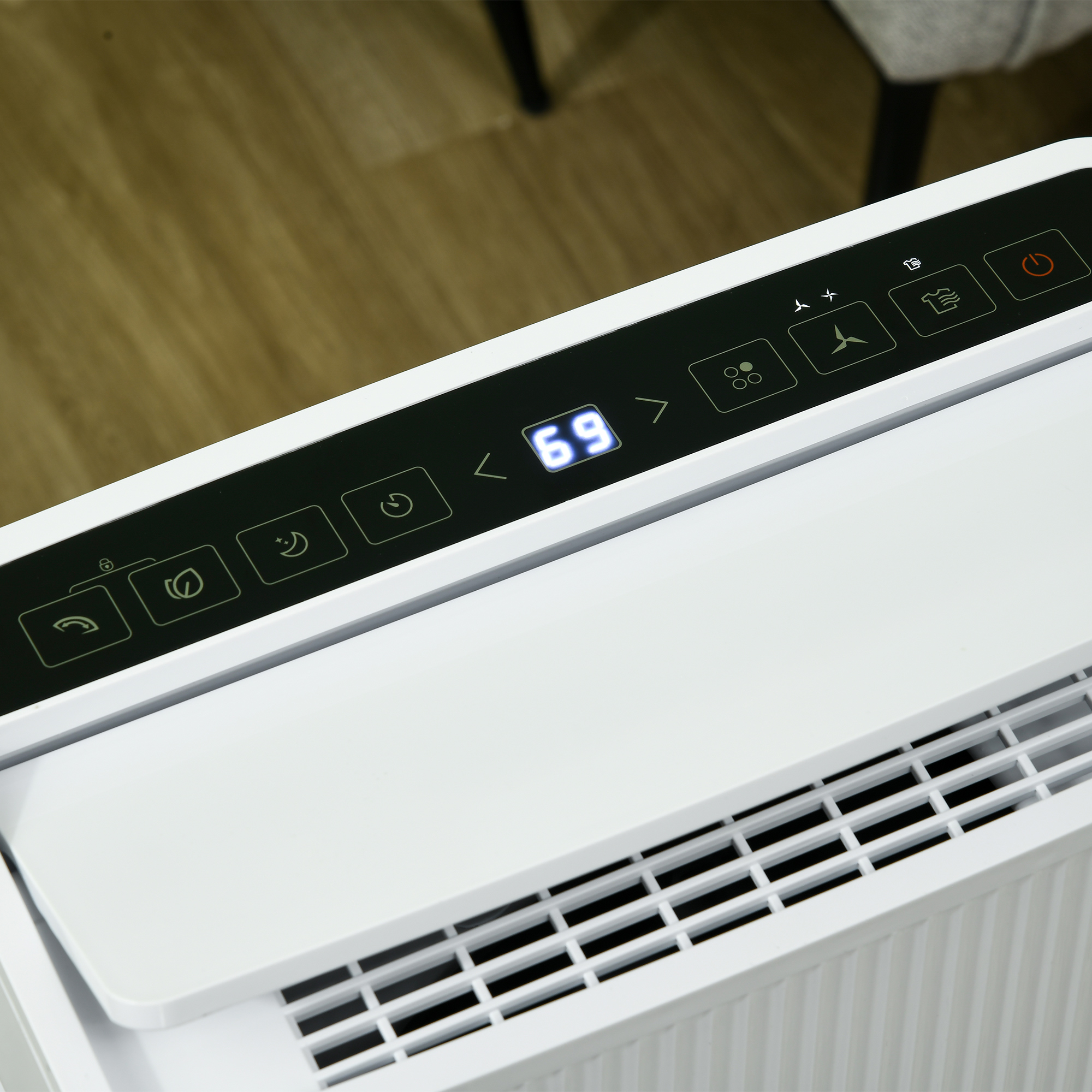 HOMCOM 5500mL Portable Dehumidifier with Air Purifier, UVC, Ioniser, 24H Timer, 5 Modes, 16L/Day, for Home Laundry, White