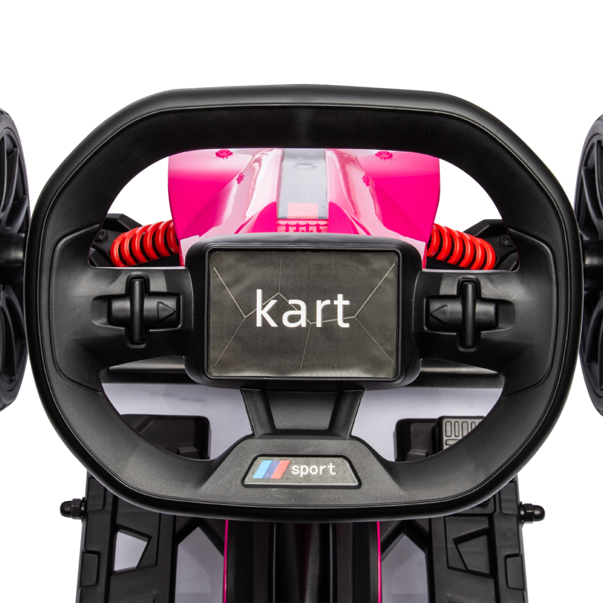HOMCOM 12V Electric Go Kart for Kids, Ride-On Racing Go Kart w/ Forward Reversing, Rechargeable Battery, 2 Speeds, for Kids Aged 3-8, Pink