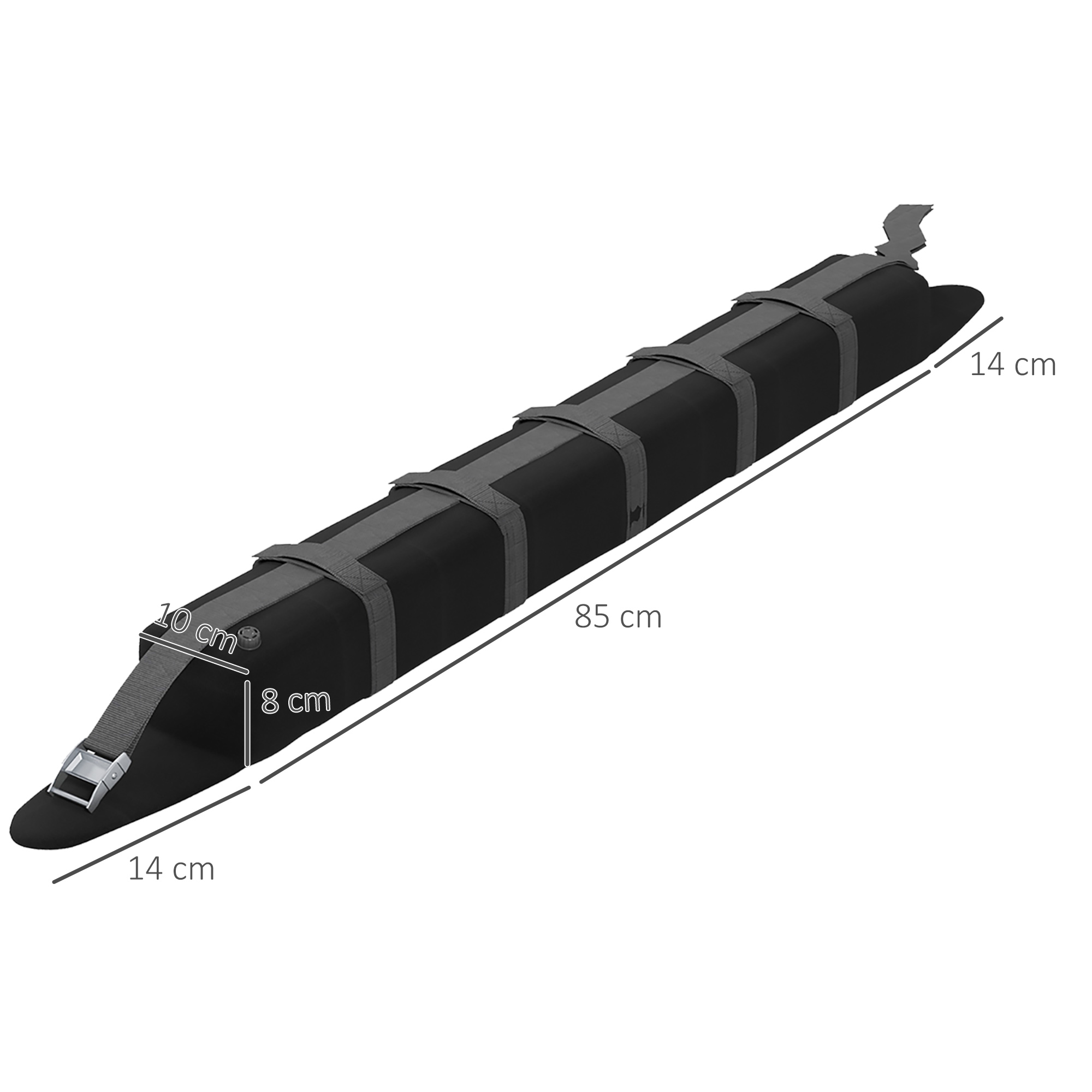 HOMCOM Barras de Techo Universales para Vehículos Baca Portaequipajes con  Función Autoinflable Carga máx.75 kg 120x12x7cm Negro