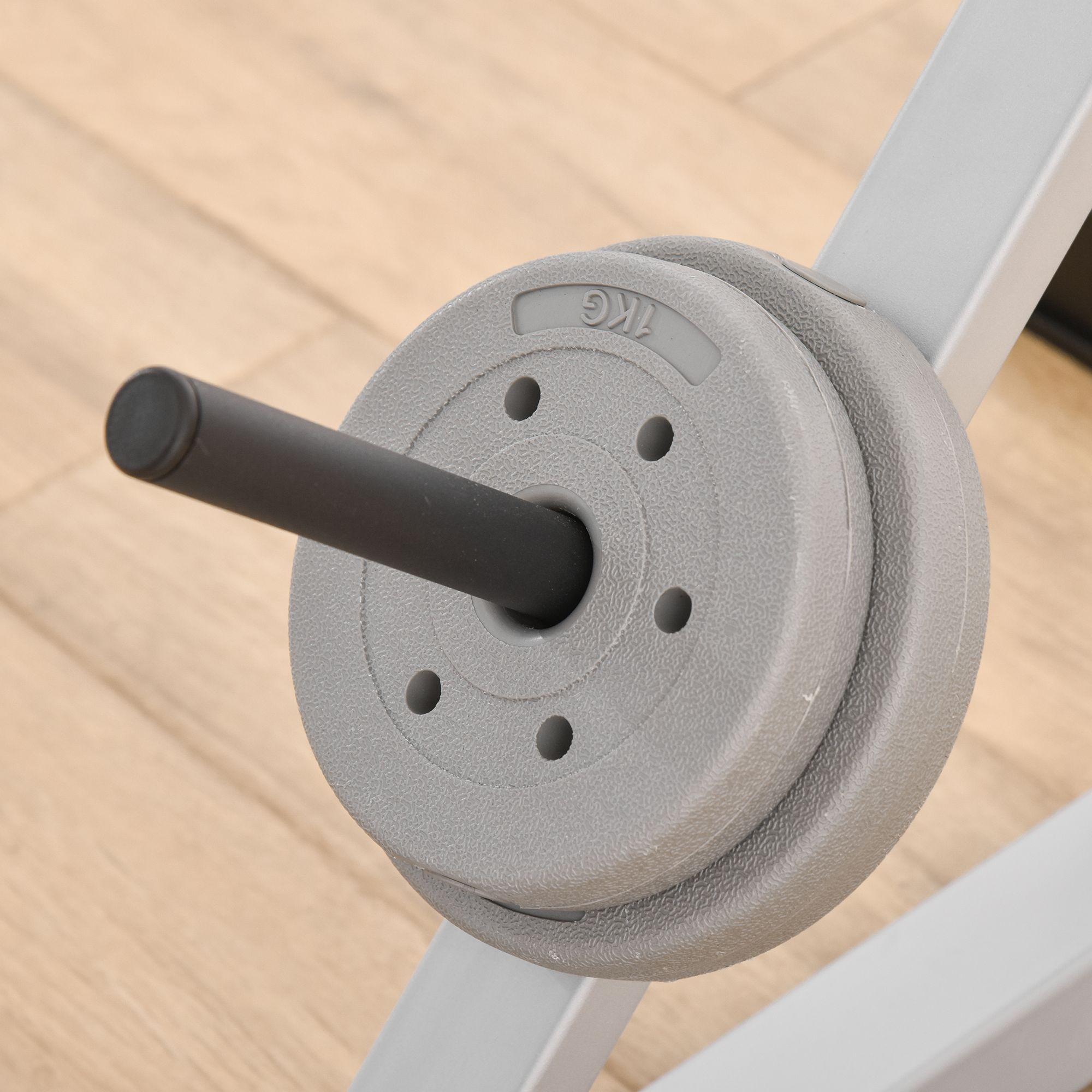 HOMCOM Weights Bar Barbell Rack Squat Stand Adjustable Portable Weight Lifting Suitable For Home Gym Training Work Out