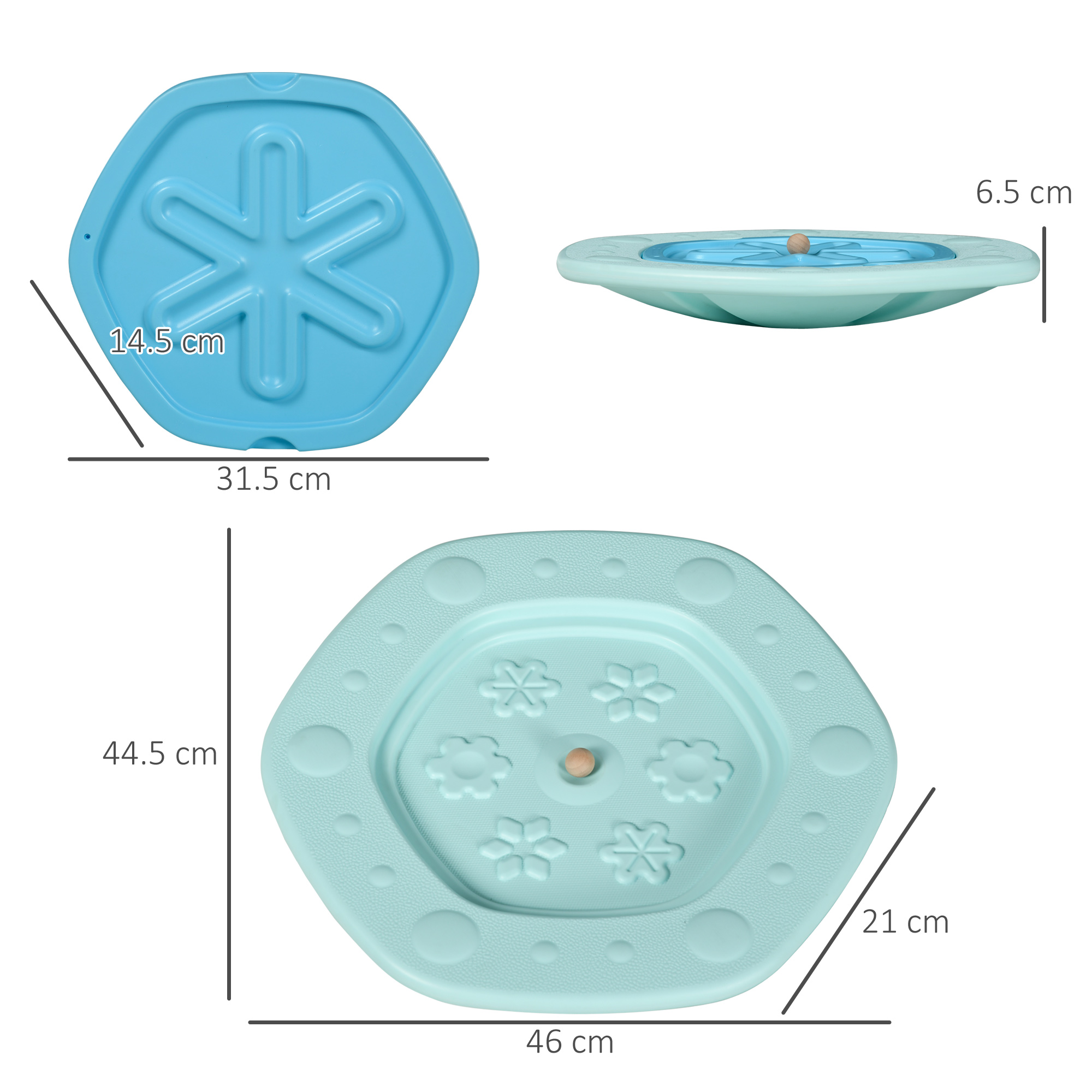 ZONEKIZ Balance Board, 2-in-1 Wobble and Stability Trainer for Kids, with Play Ball, Blue