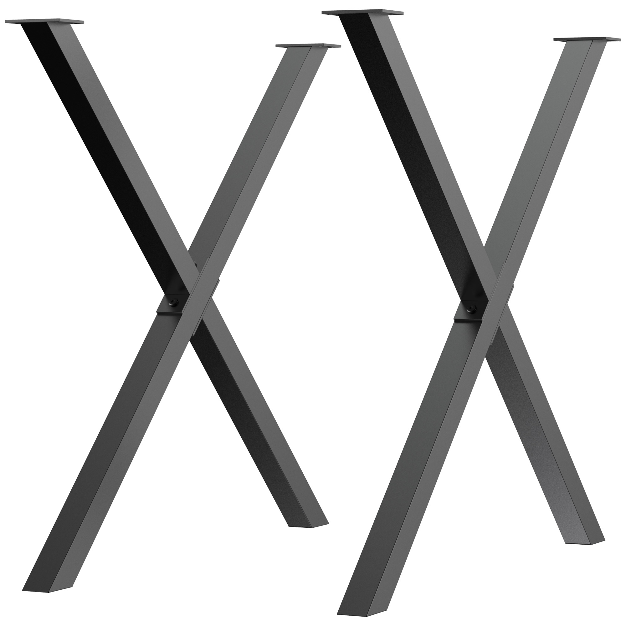 HOMCOM Conjunto de 2 Patas para Mesa Estilo Industrial 40x43 cm en Forma de  X Patas de Muebles de Acero para Soporte con Protectores Tornillos de  Montaje Incluidos Negro