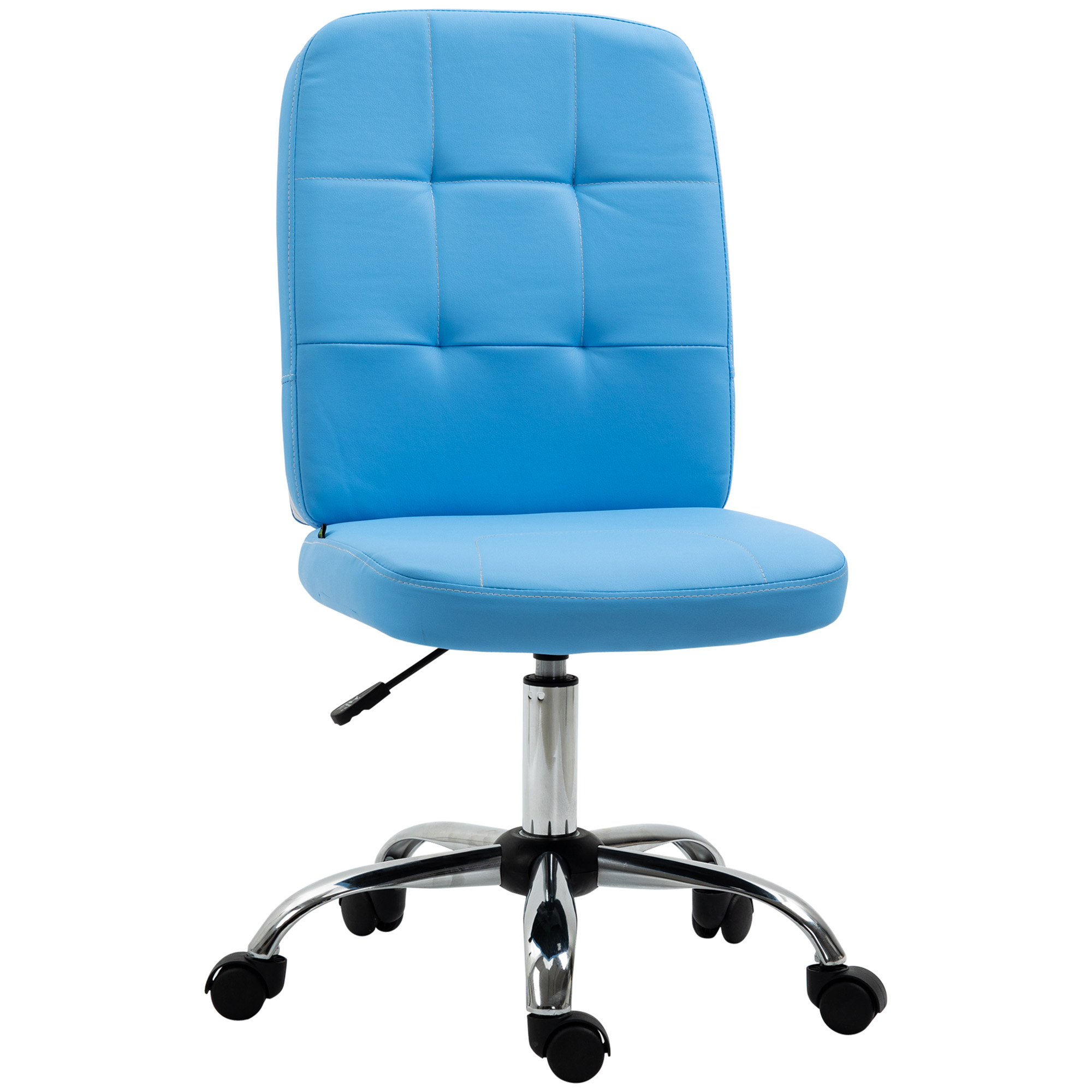 Vinsetto Cadeira de Escritório operativa Giratória de Couro Sintético com Altura Ajustável Moderno Carga 120 kg 45x59x100 cm Azul   Aosom Portugal