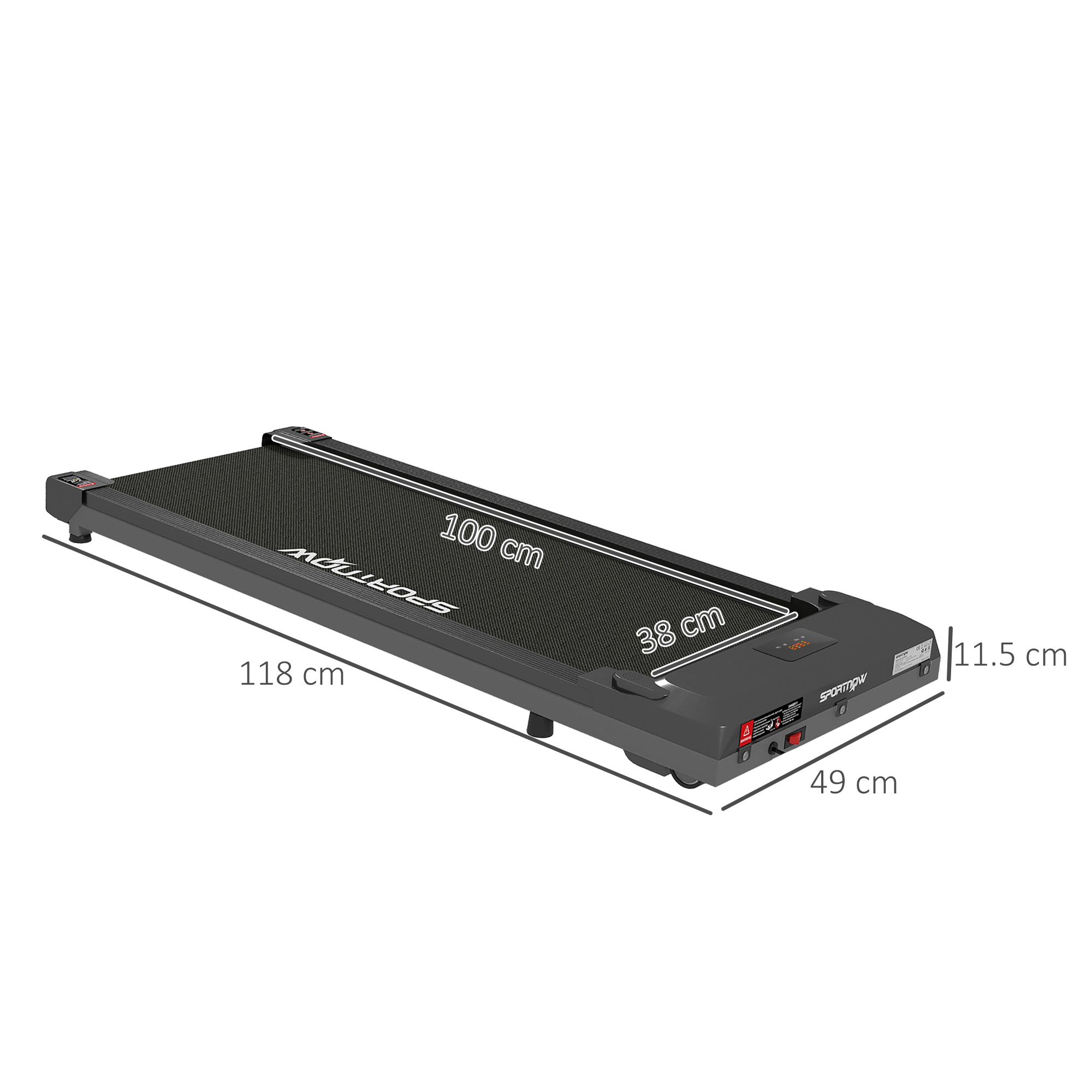 SPORTNOW Walking Pad, Under Desk Treadmill, Installation-Free Jogging Machine, 1-6km/h, with Remote Control and LED Display for Home Gym Office